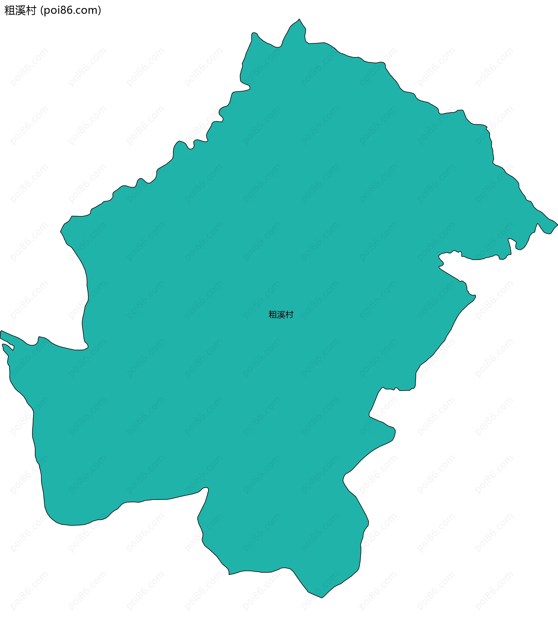 粗溪村边界地图