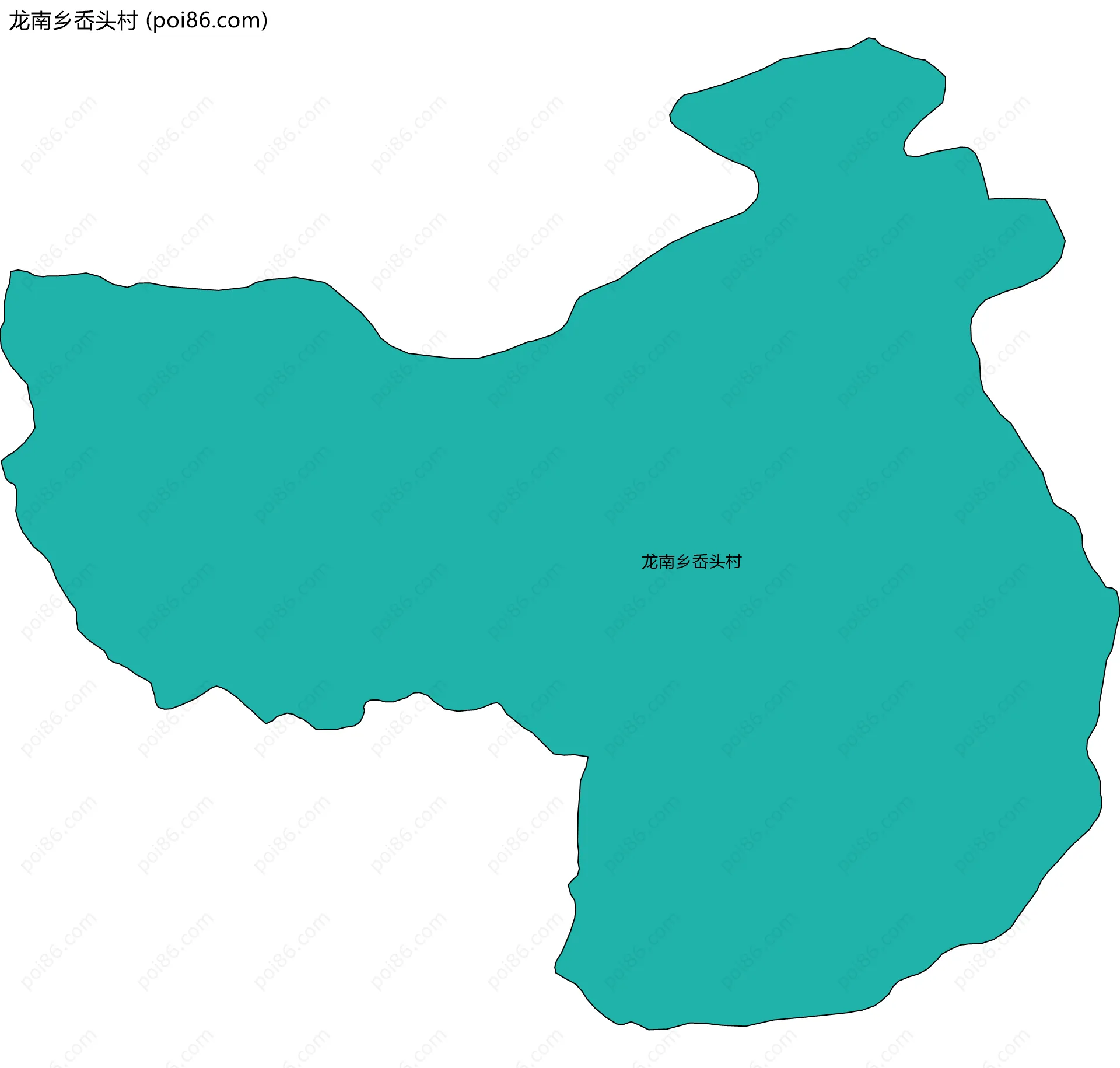 龙南乡岙头村边界地图