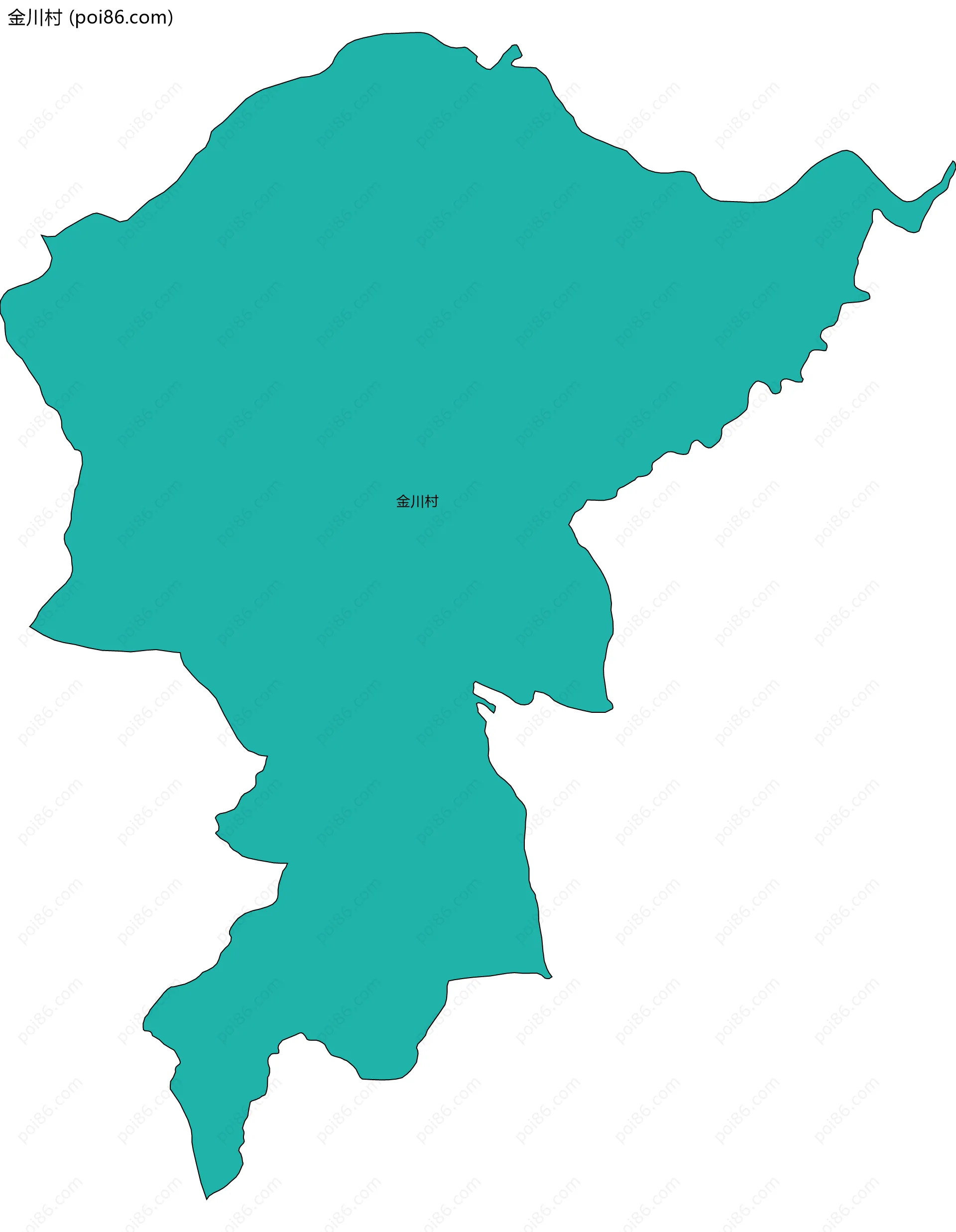金川村边界地图