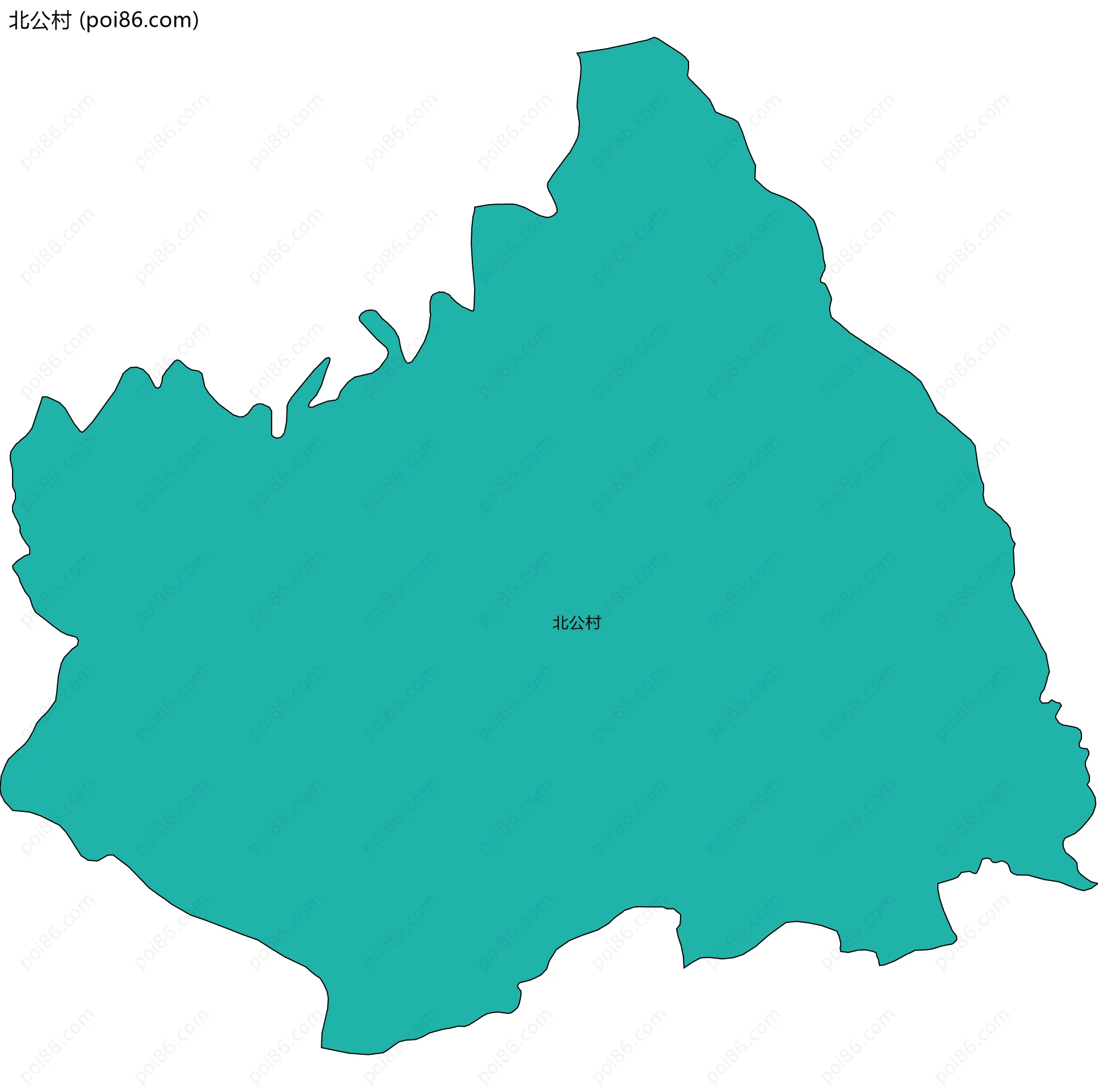 北公村边界地图