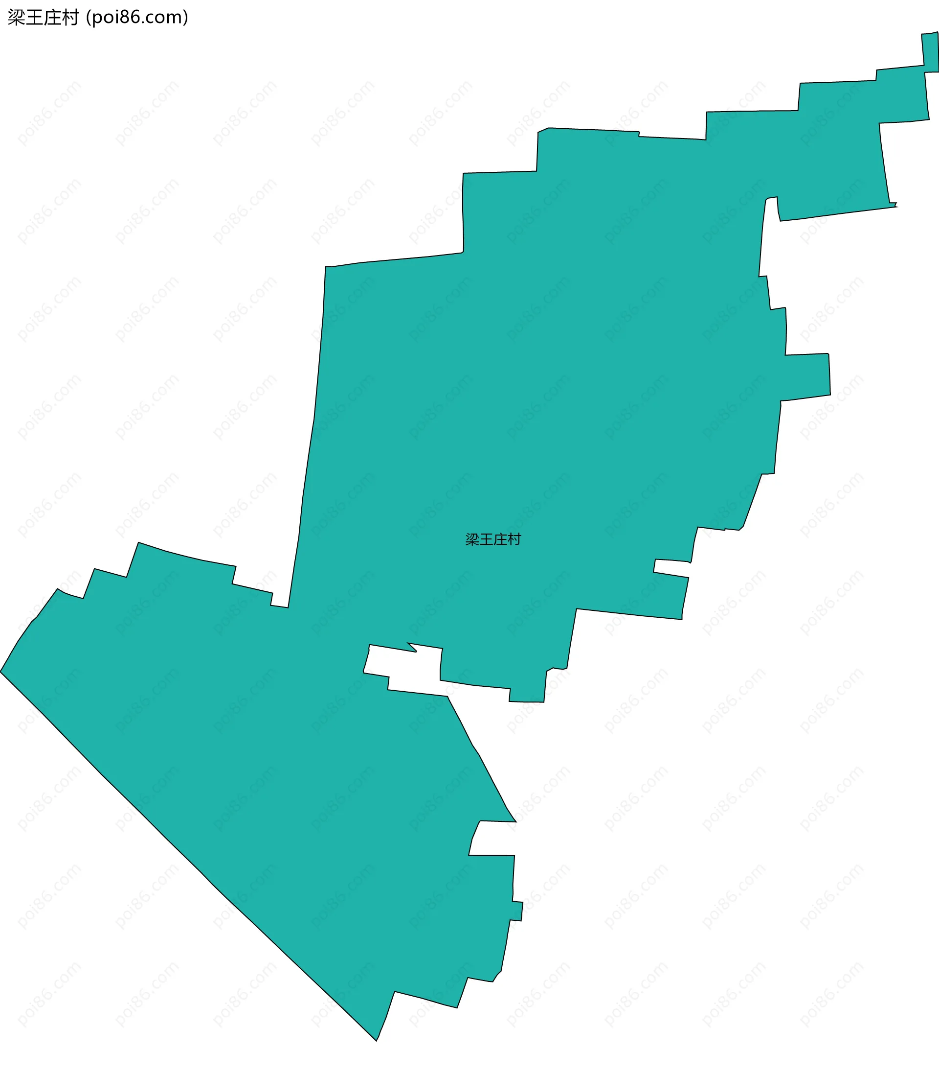 梁王庄村边界地图