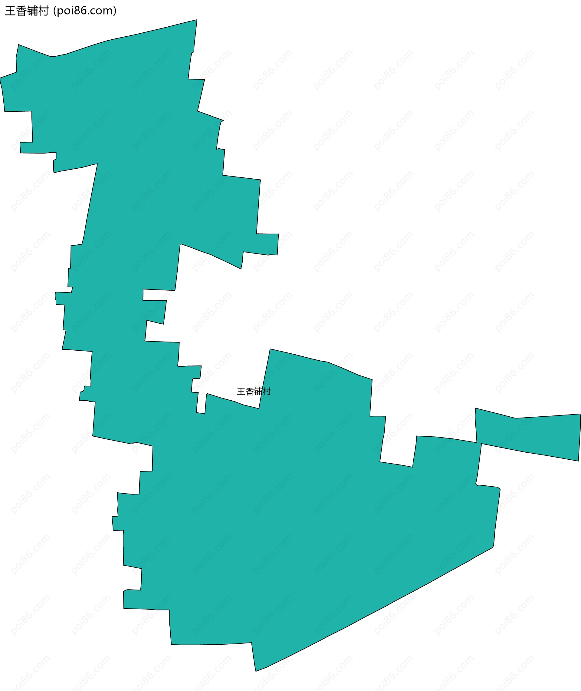 王香铺村边界地图