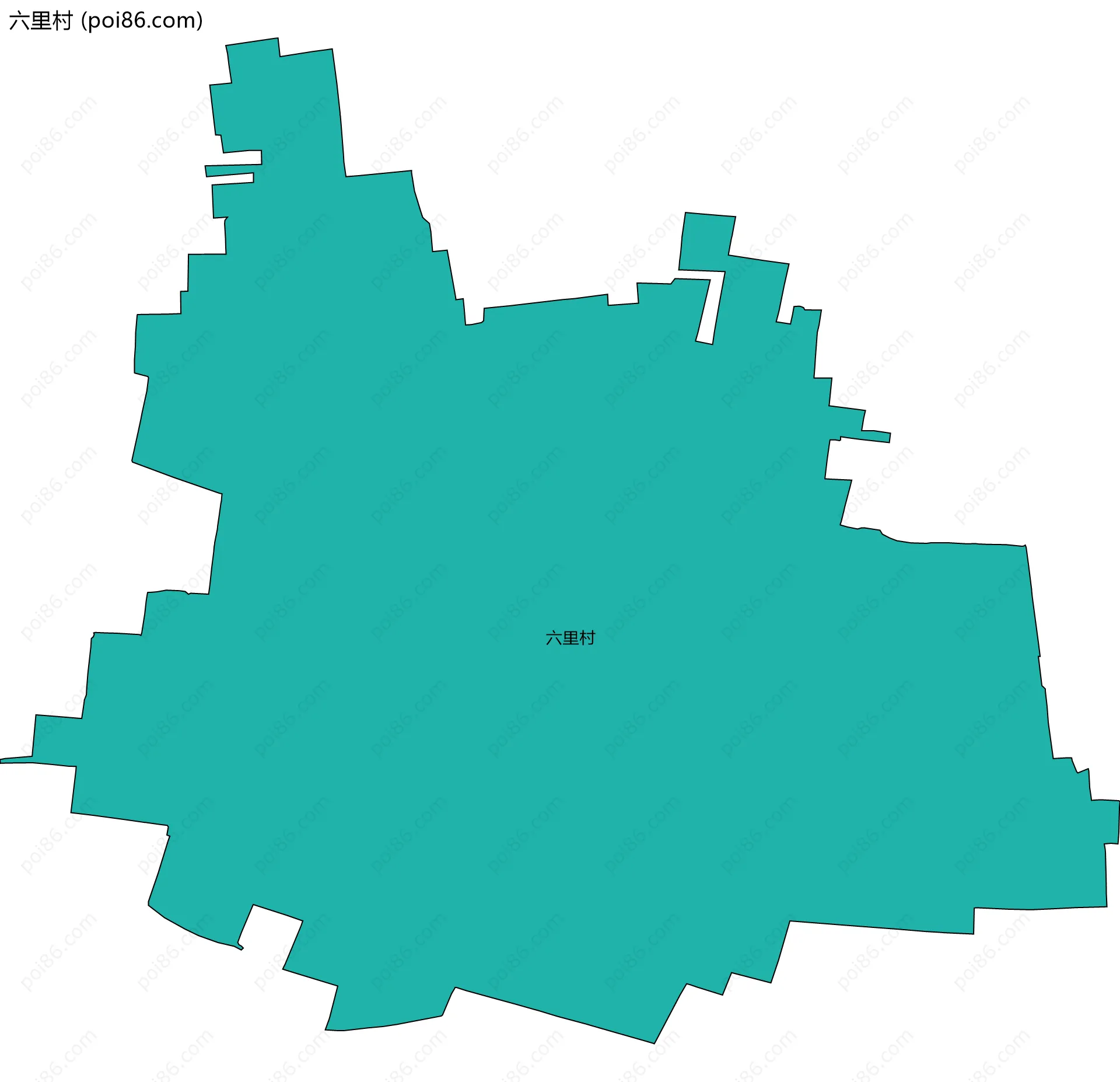 六里村边界地图