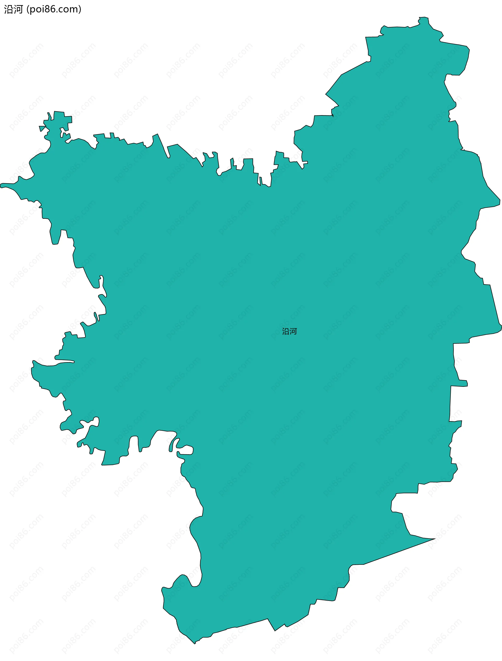 沿河边界地图