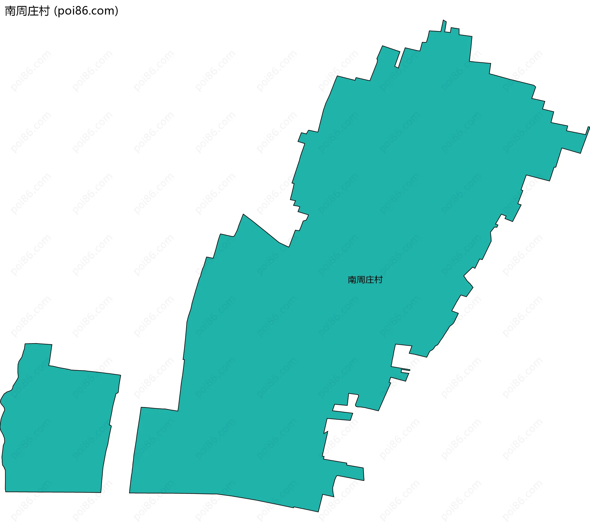 南周庄村边界地图
