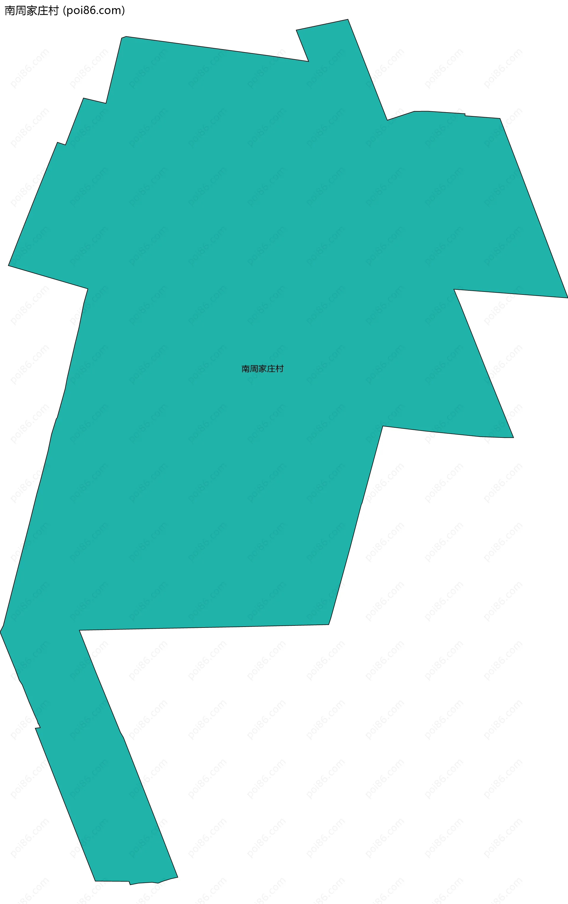 南周家庄村边界地图