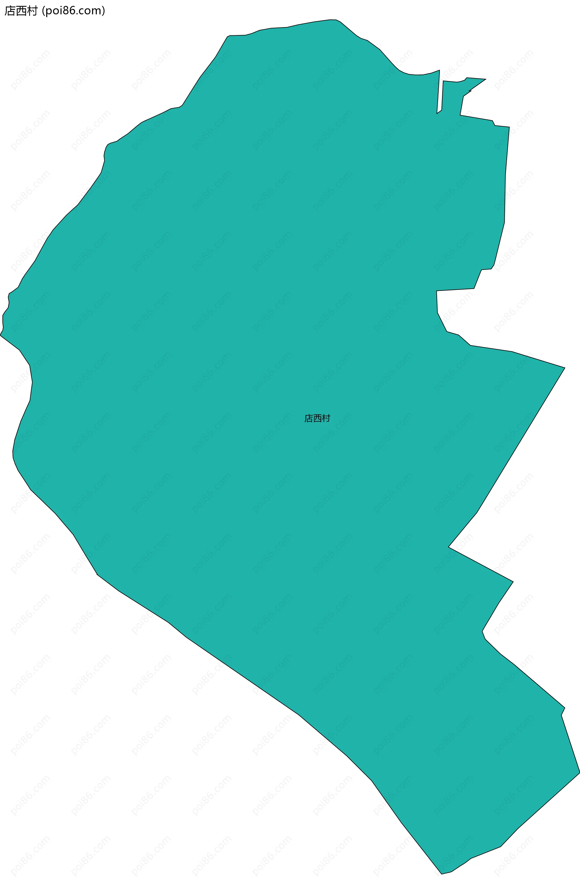 店西村边界地图