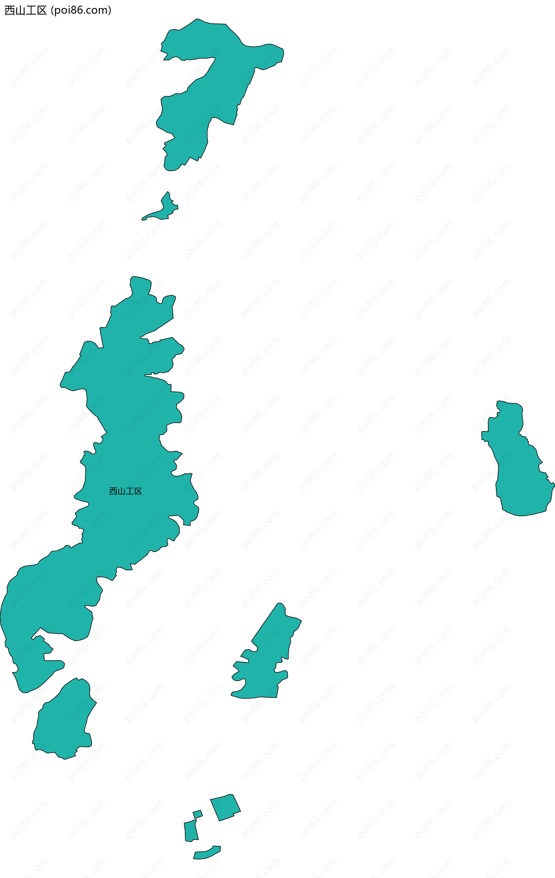 西山工区边界地图