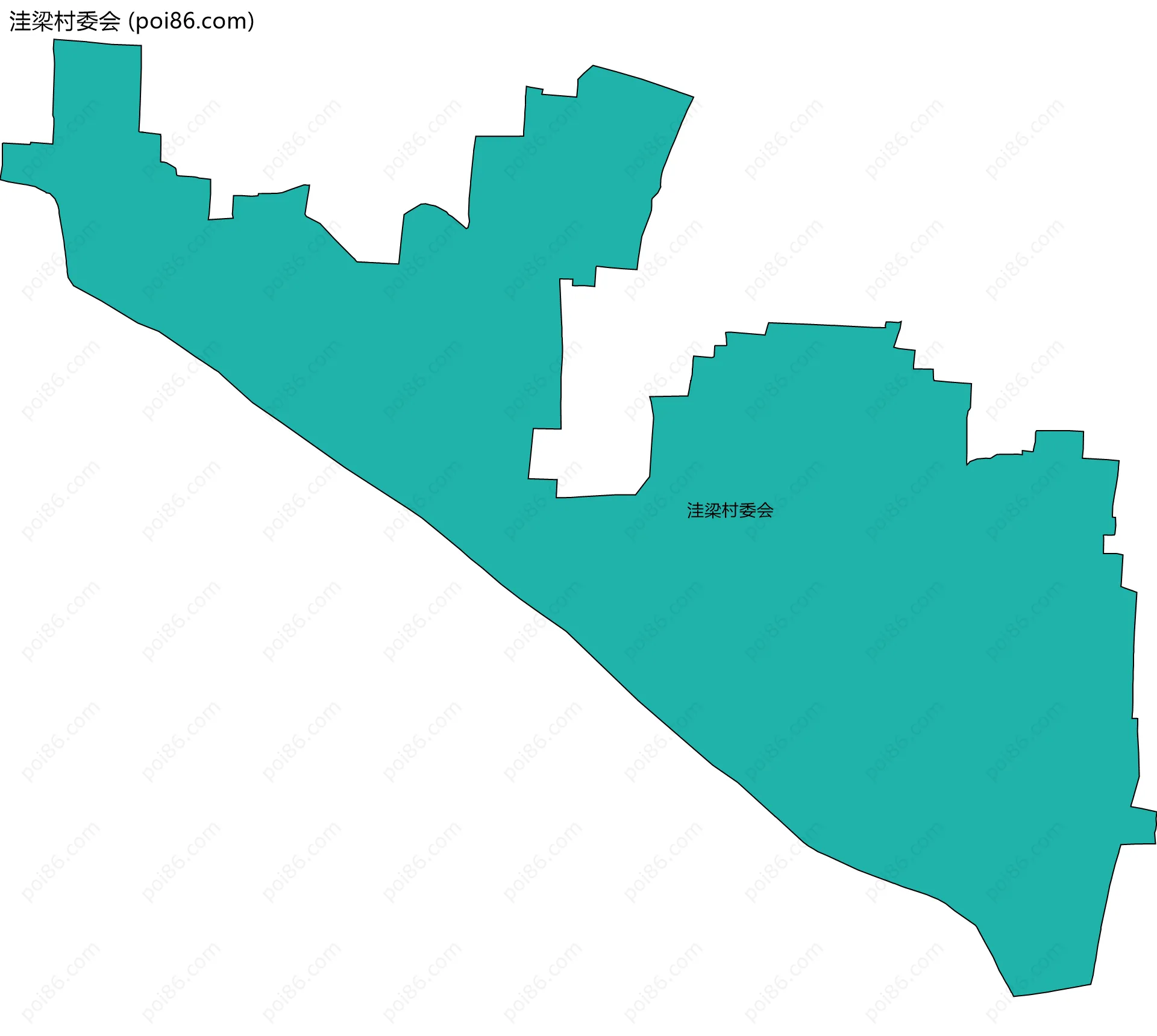 洼梁村委会边界地图