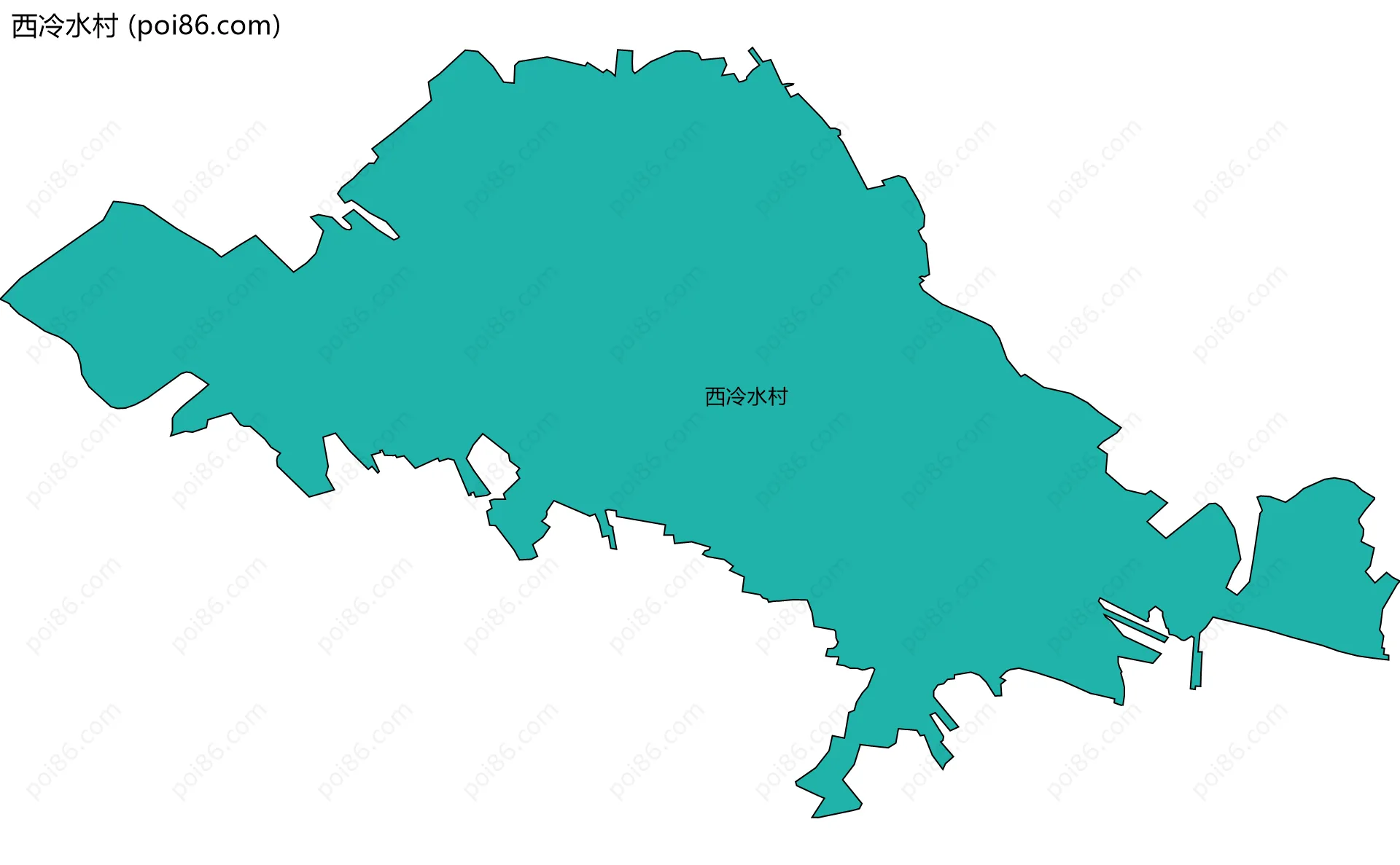 西冷水村边界地图