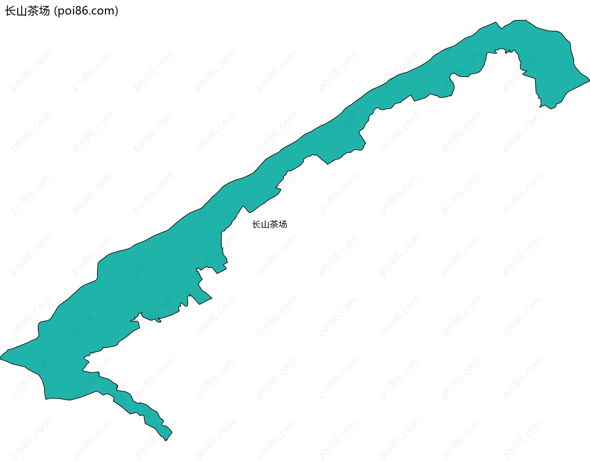 长山茶场边界地图(五级行政区划)
