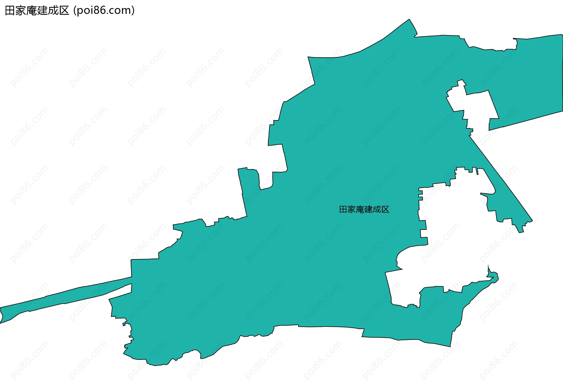 田家庵建成区边界地图(五级行政区划)