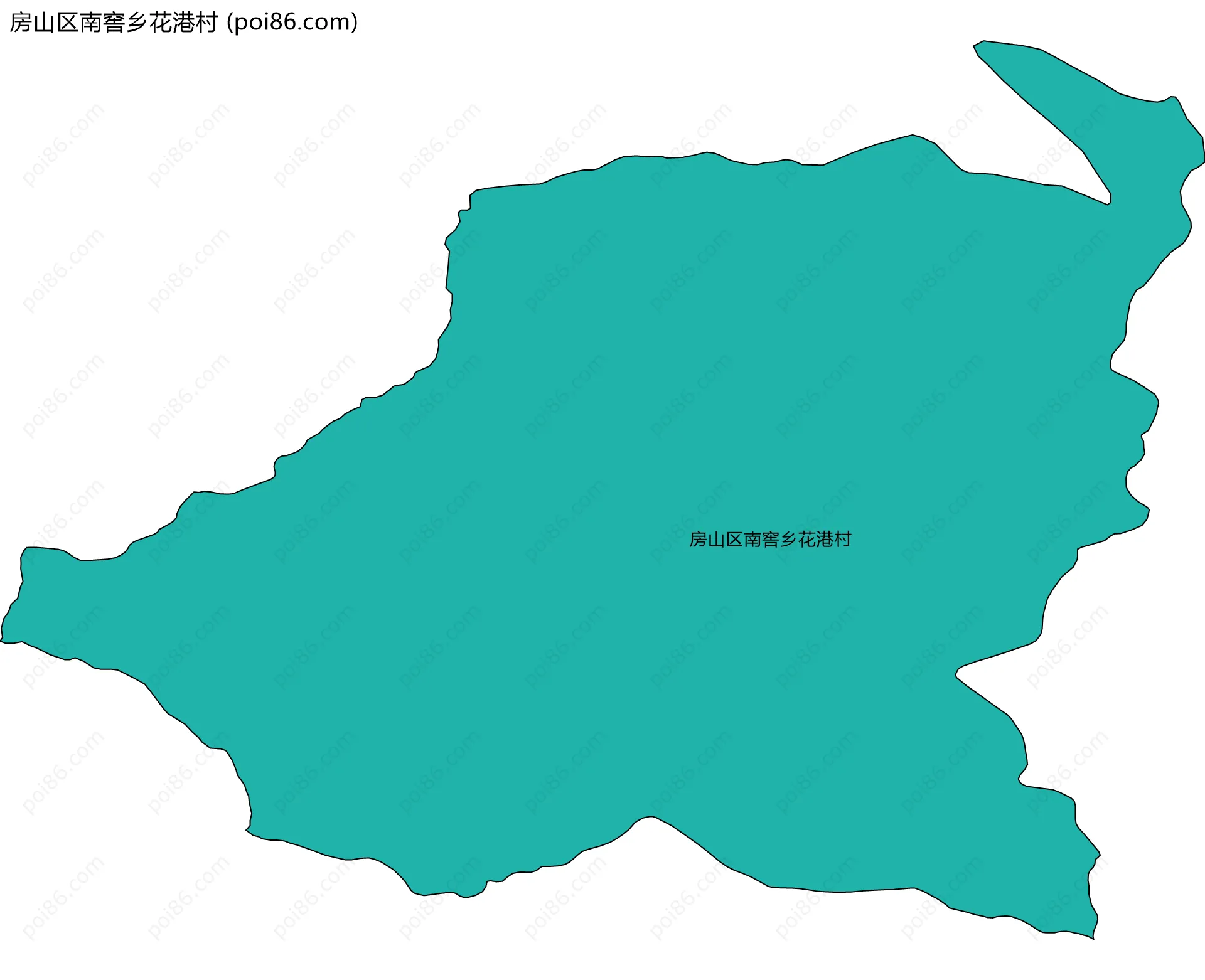 房山区南窖乡花港村边界地图