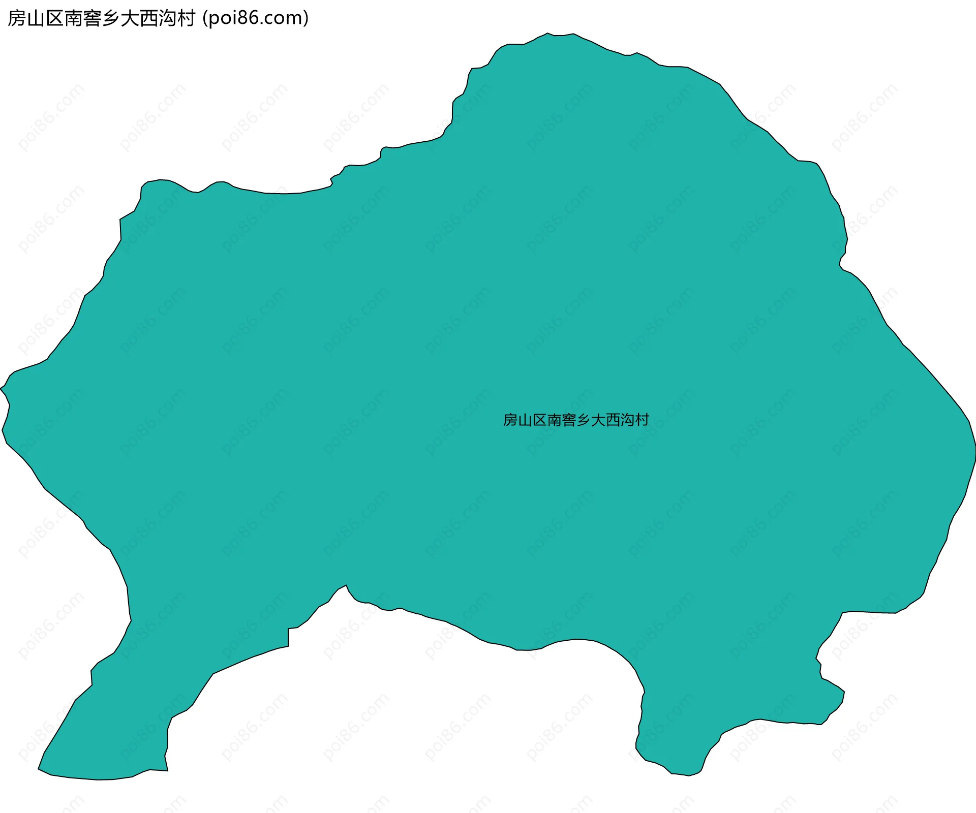 房山区南窖乡大西沟村边界地图