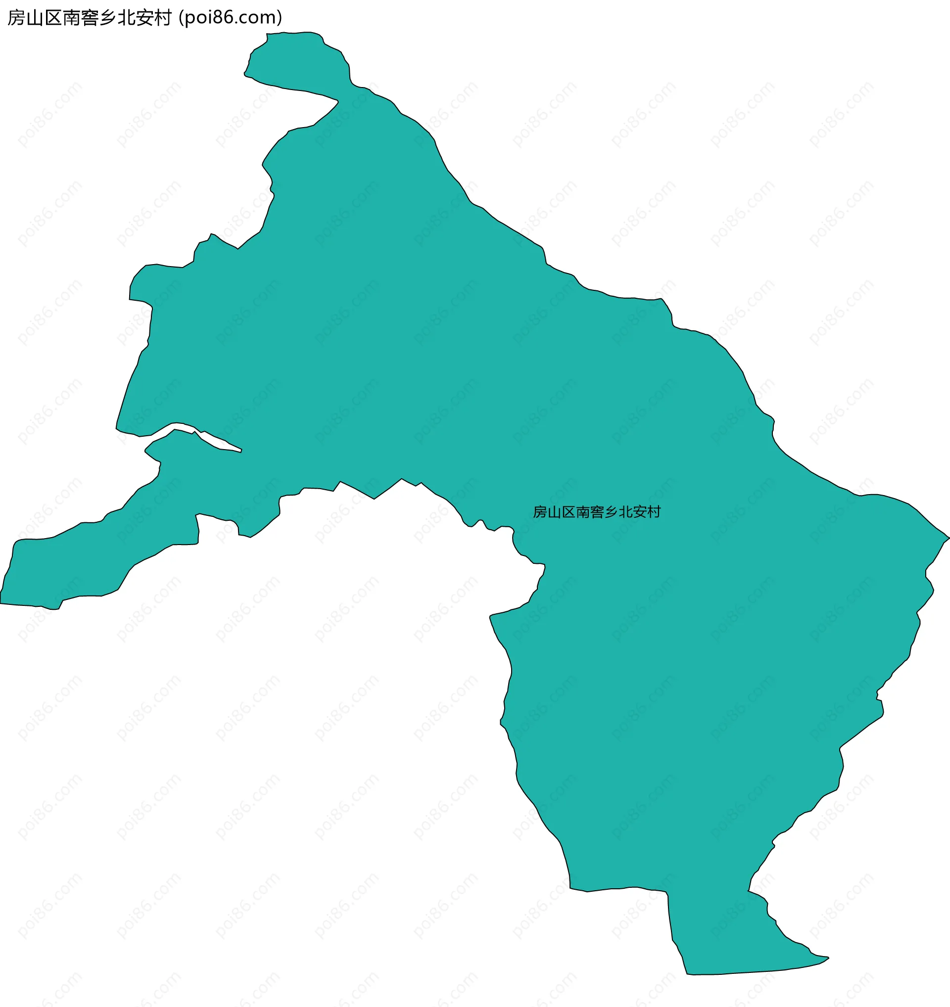 房山区南窖乡北安村边界地图