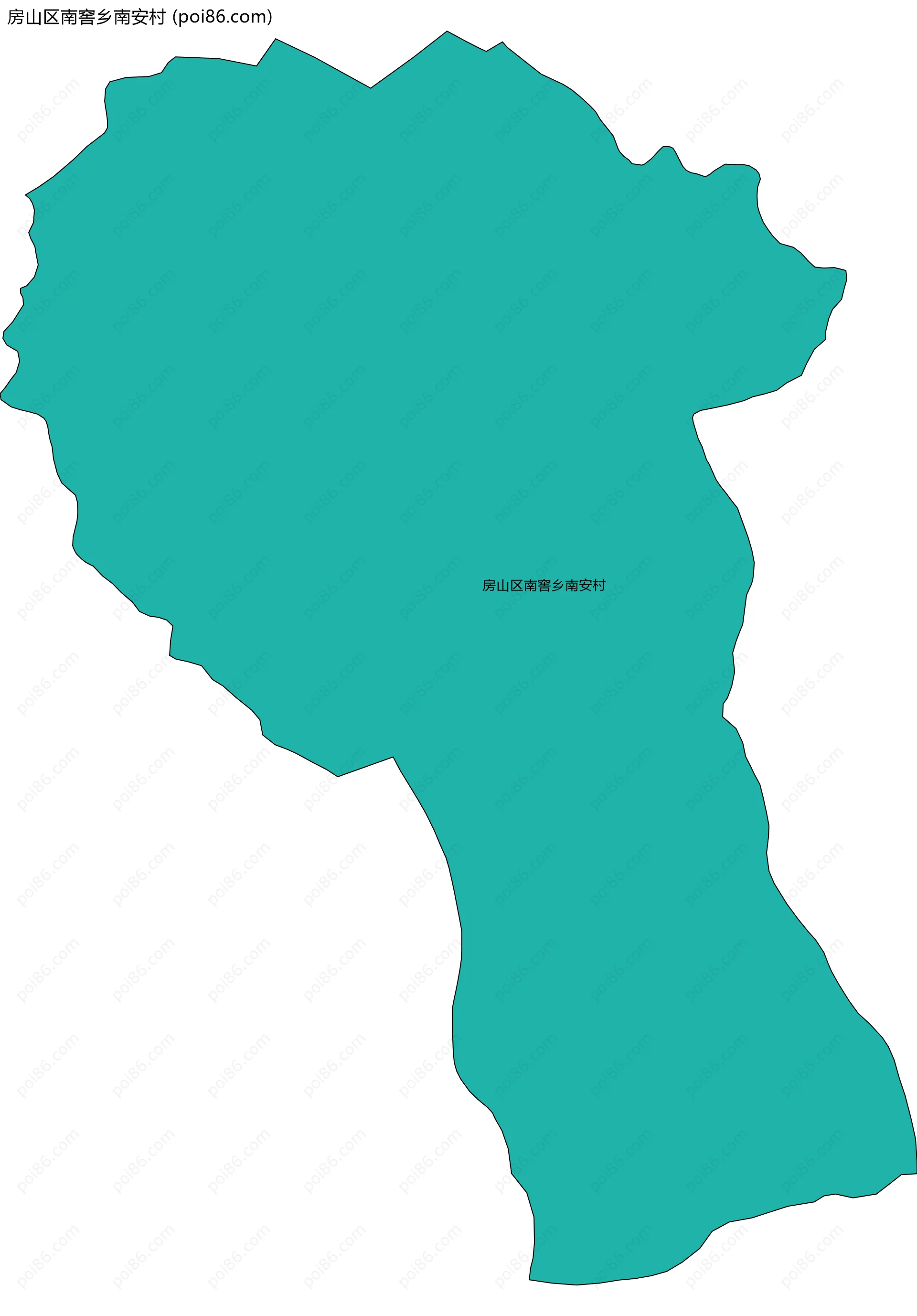 房山区南窖乡南安村边界地图