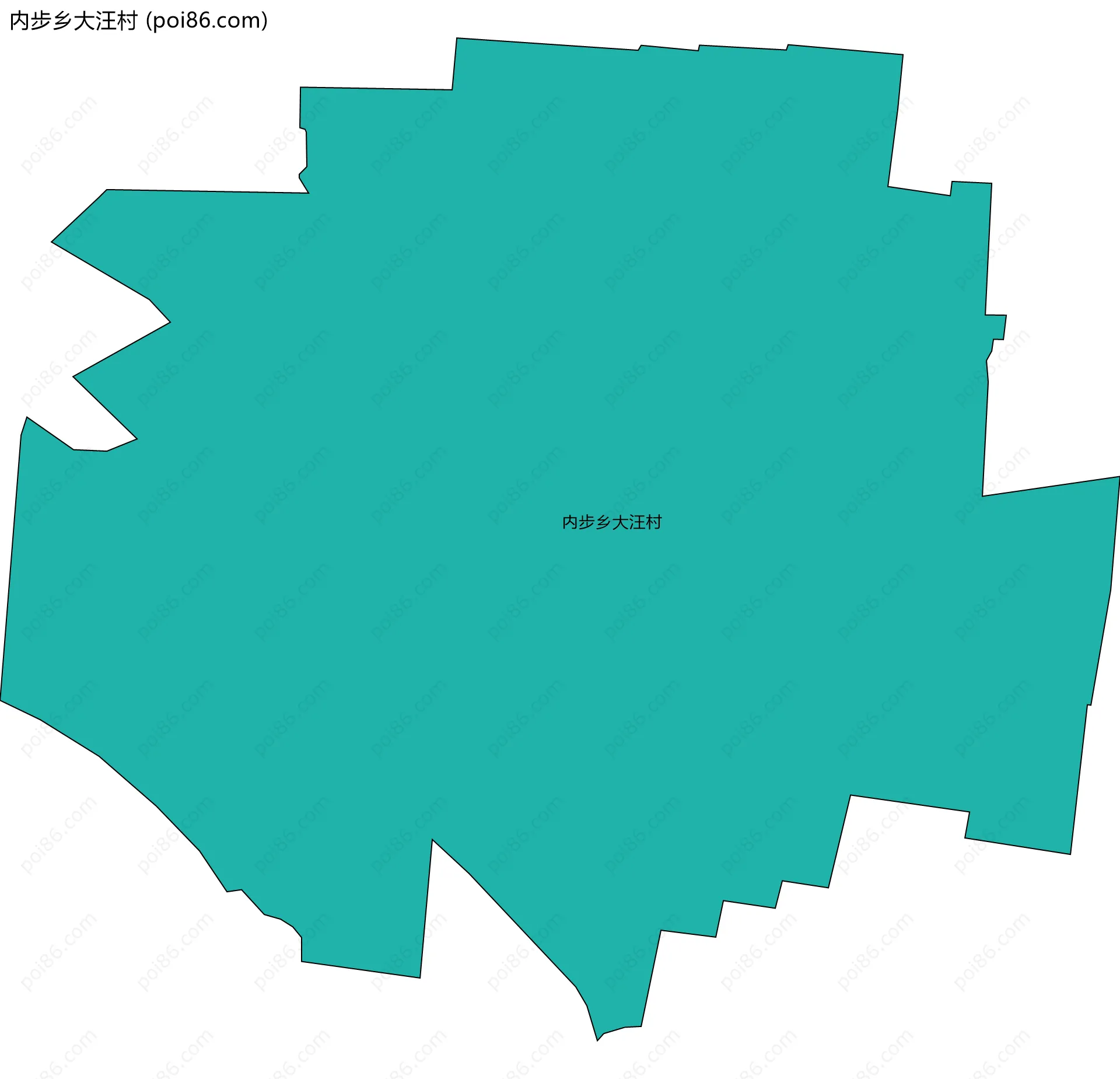 内步乡大汪村边界地图