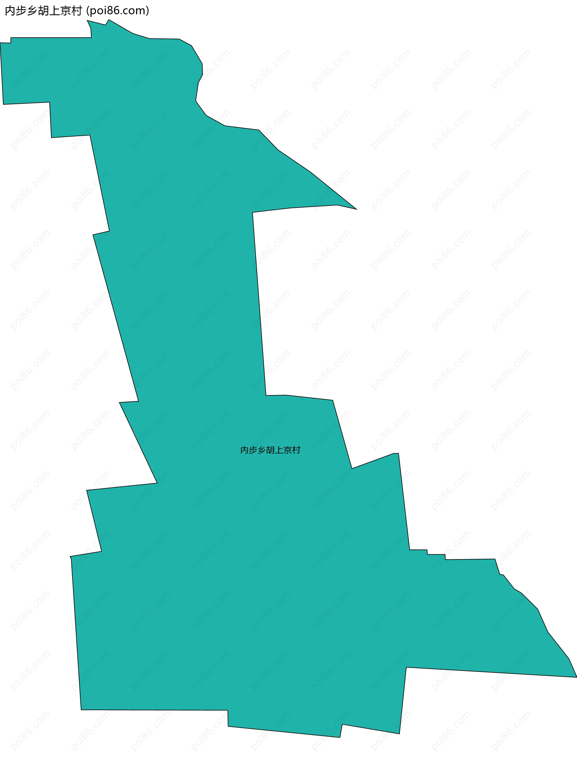 内步乡胡上京村边界地图