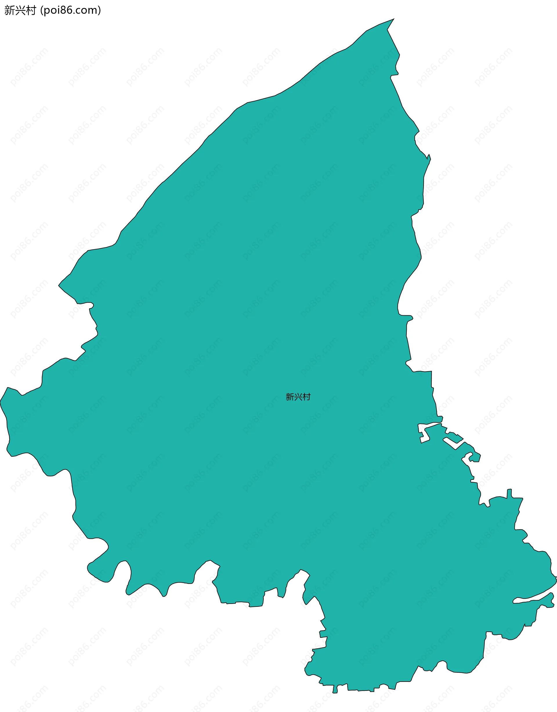 新兴村边界地图