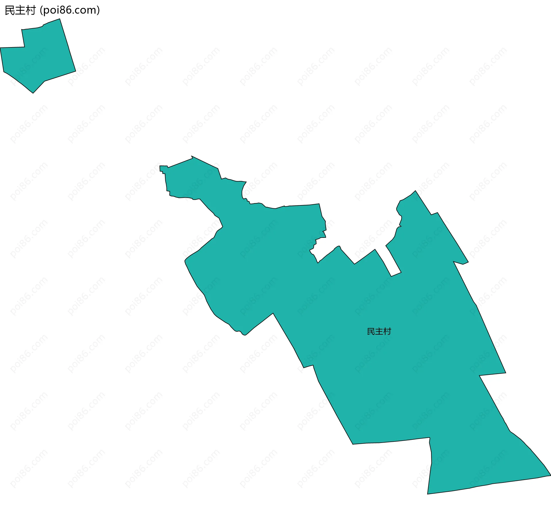 民主村边界地图