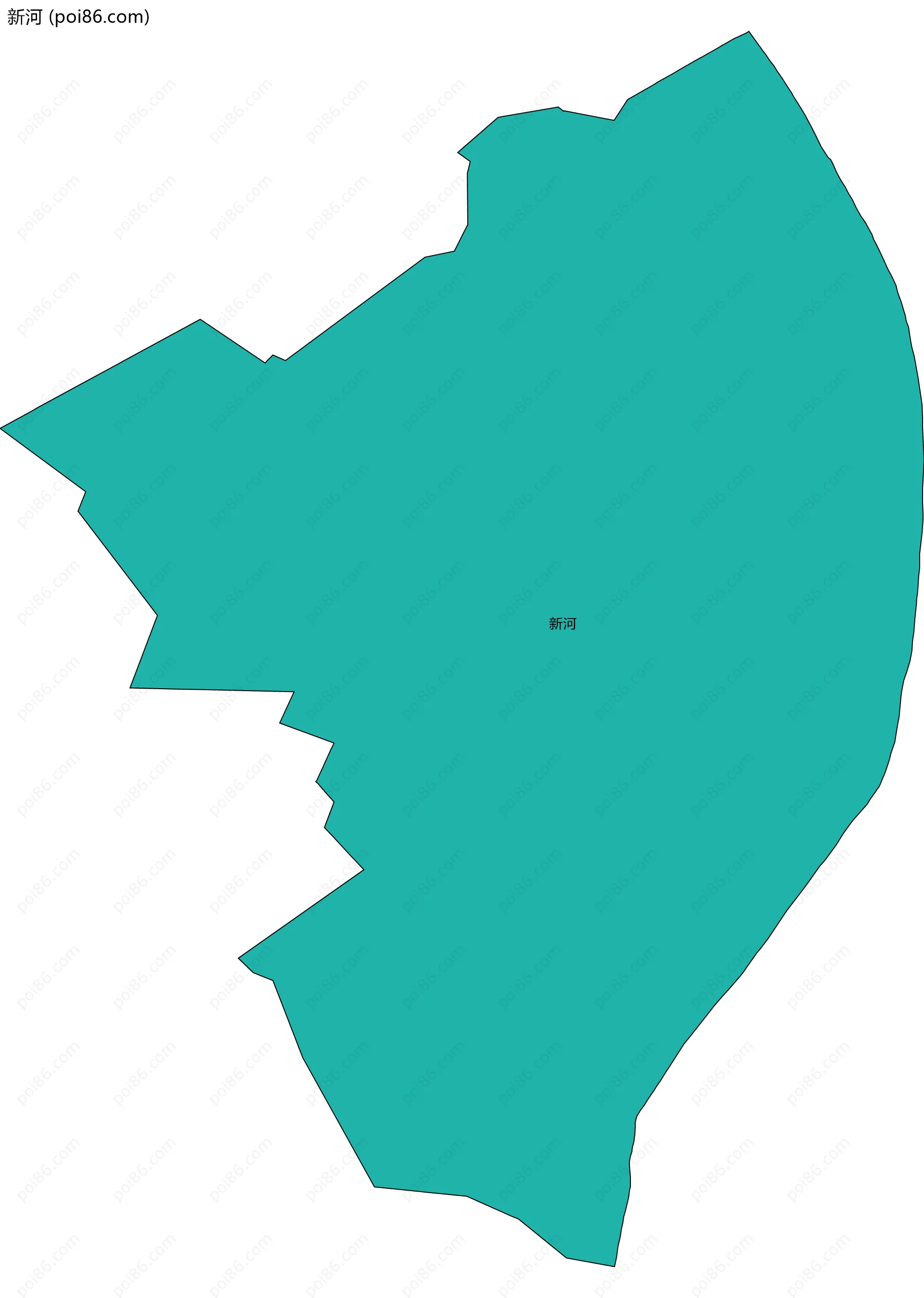 新河边界地图