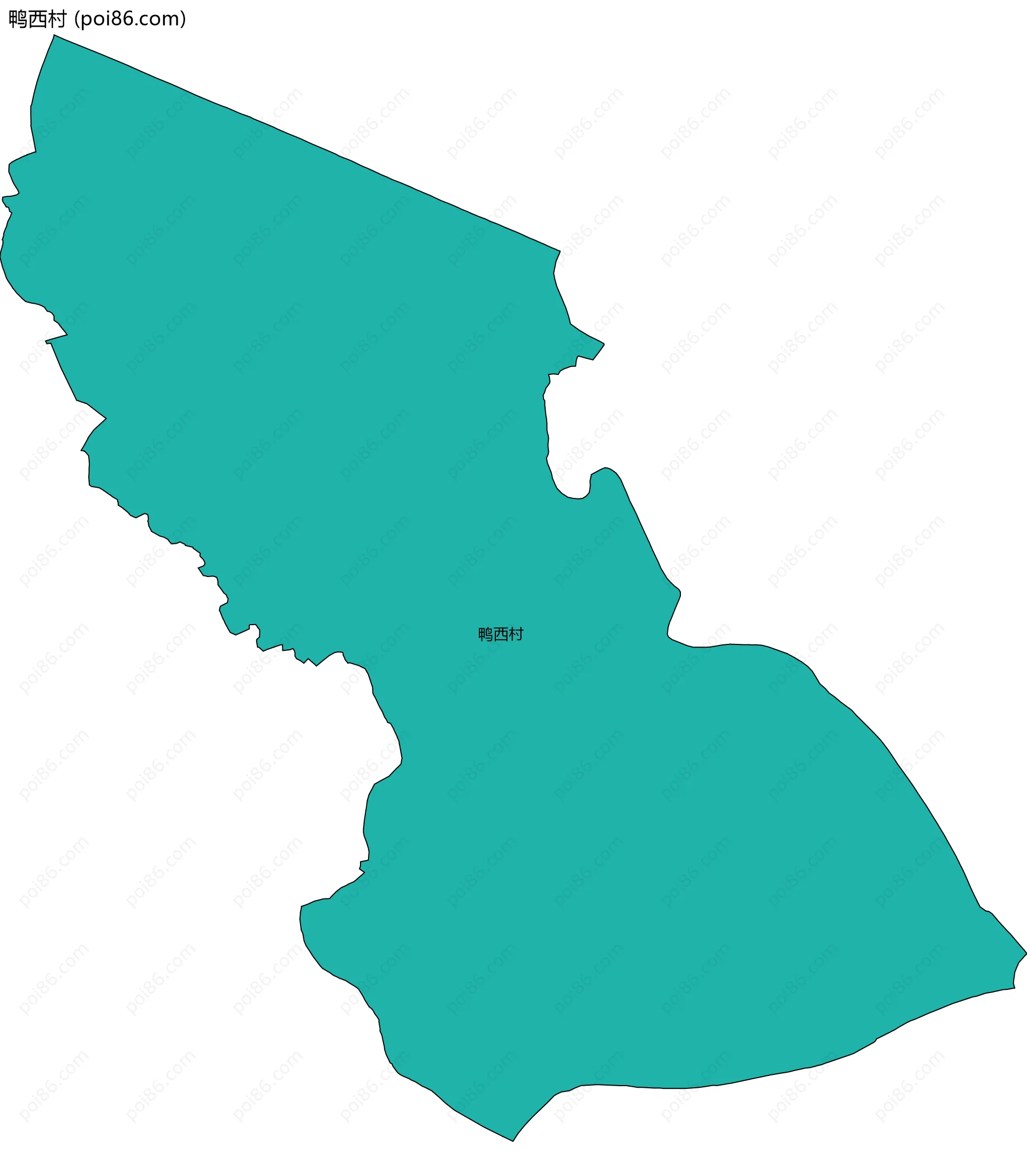 鸭西村边界地图