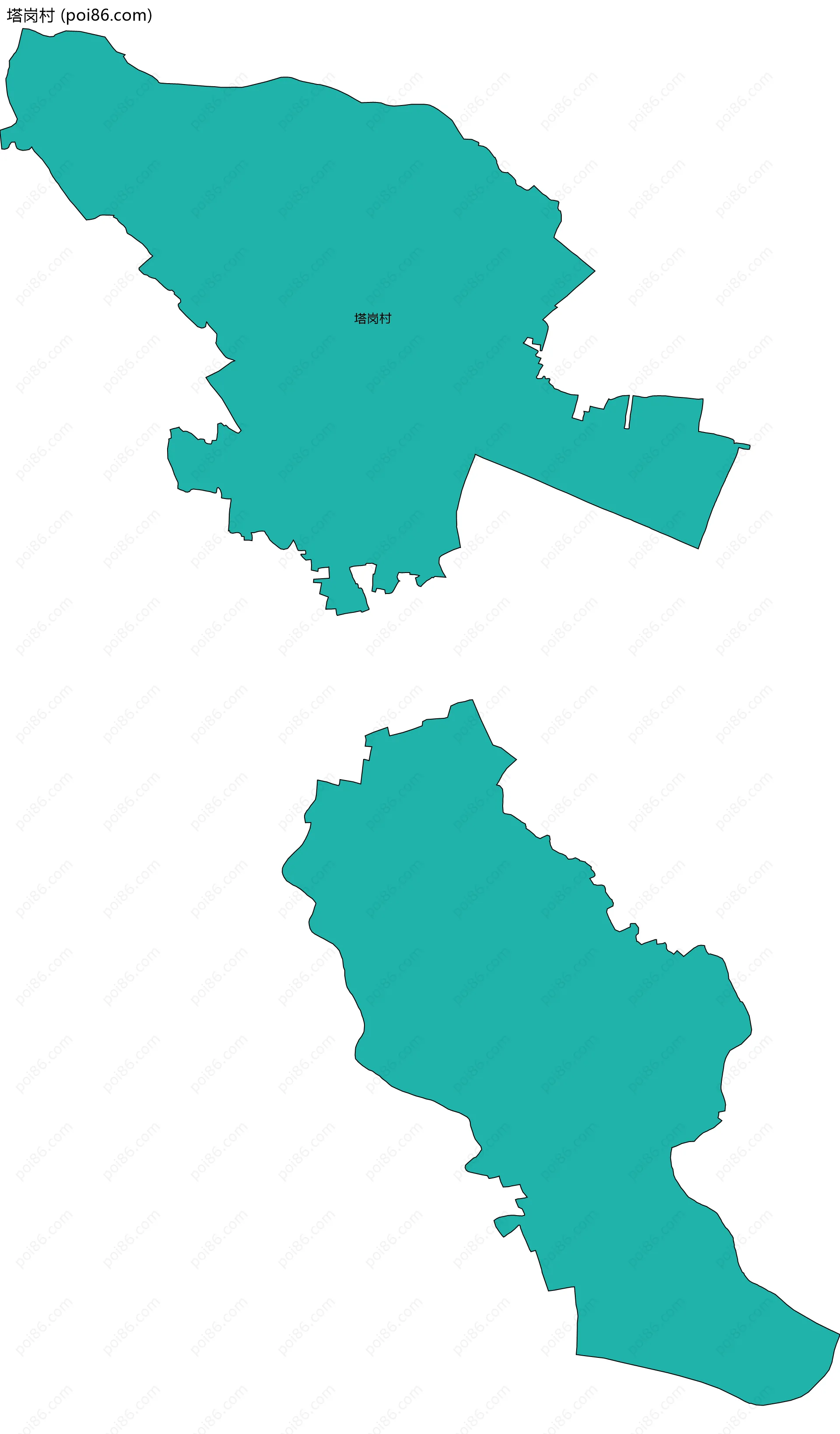 塔岗村边界地图