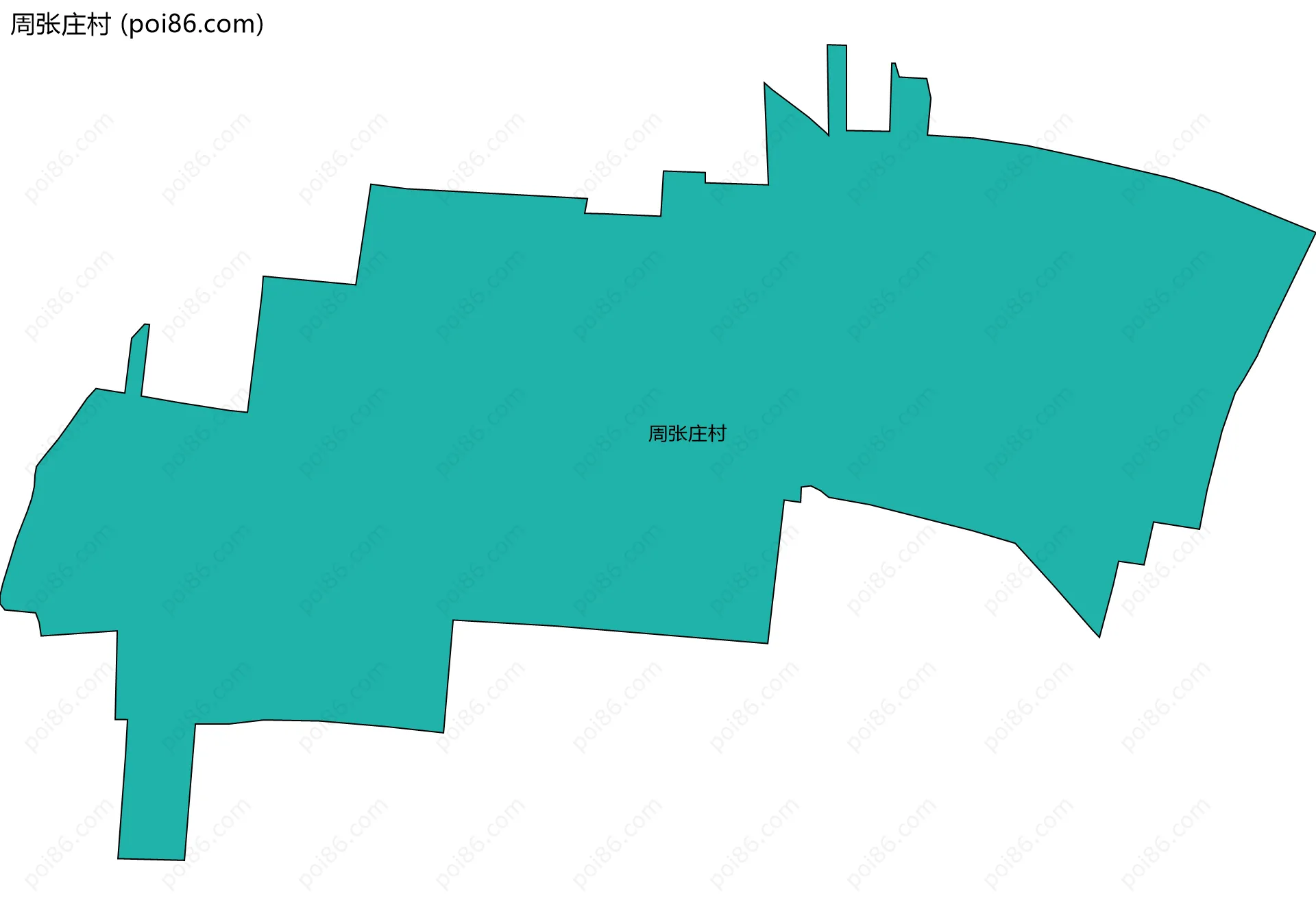 周张庄村边界地图