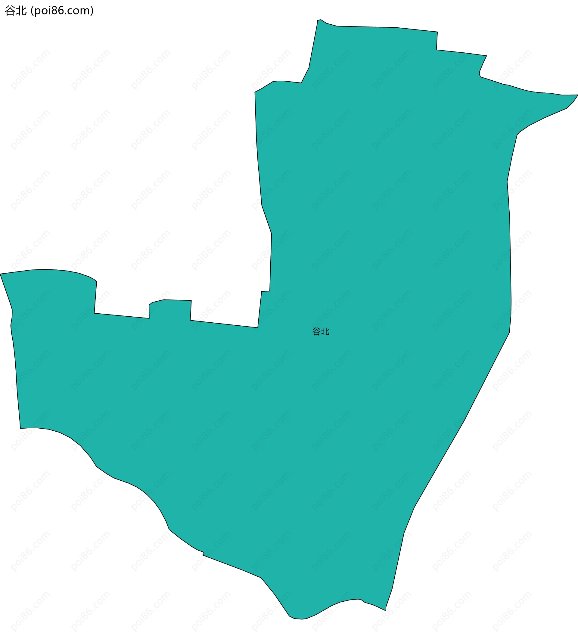 谷北边界地图