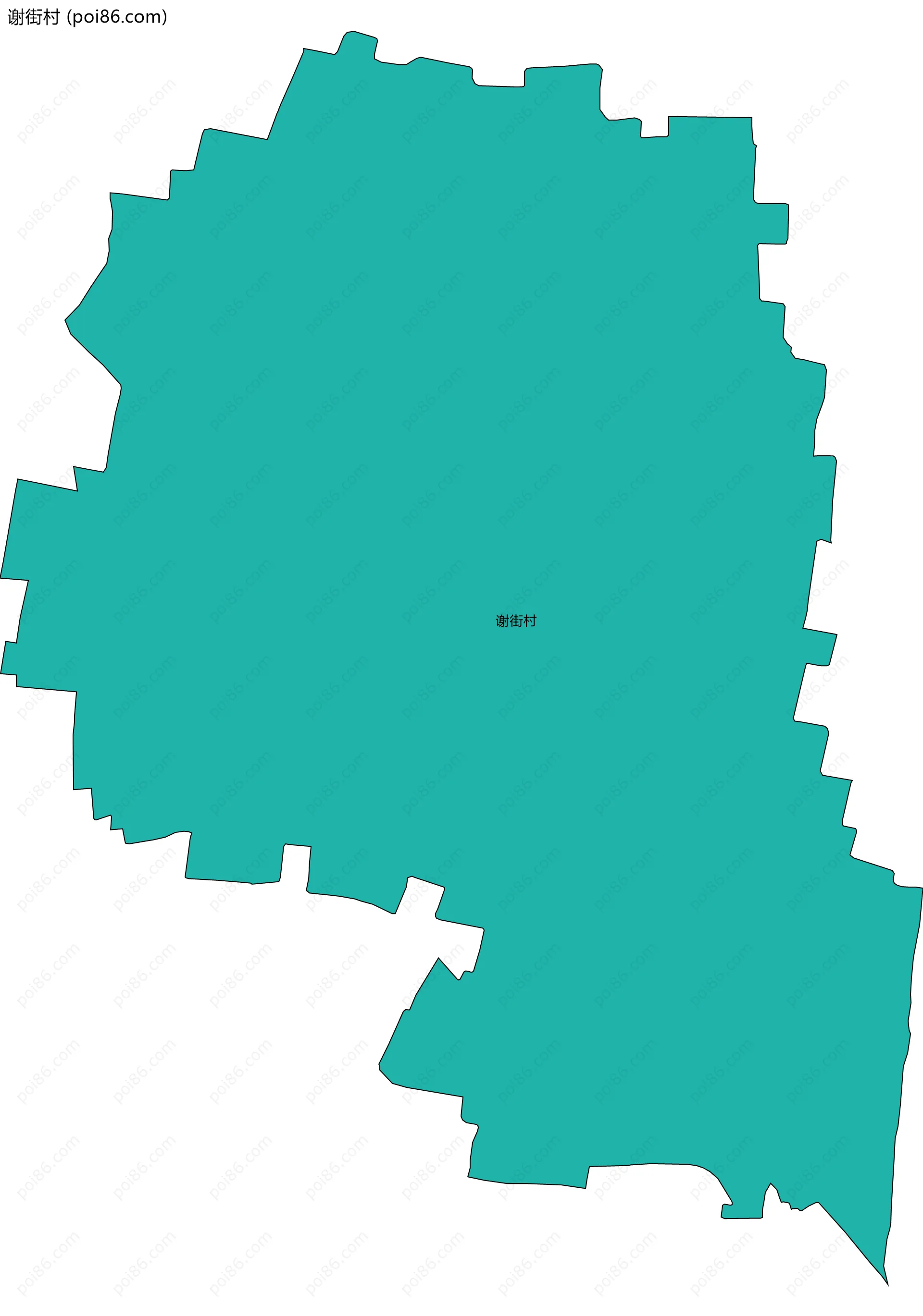 谢街村边界地图