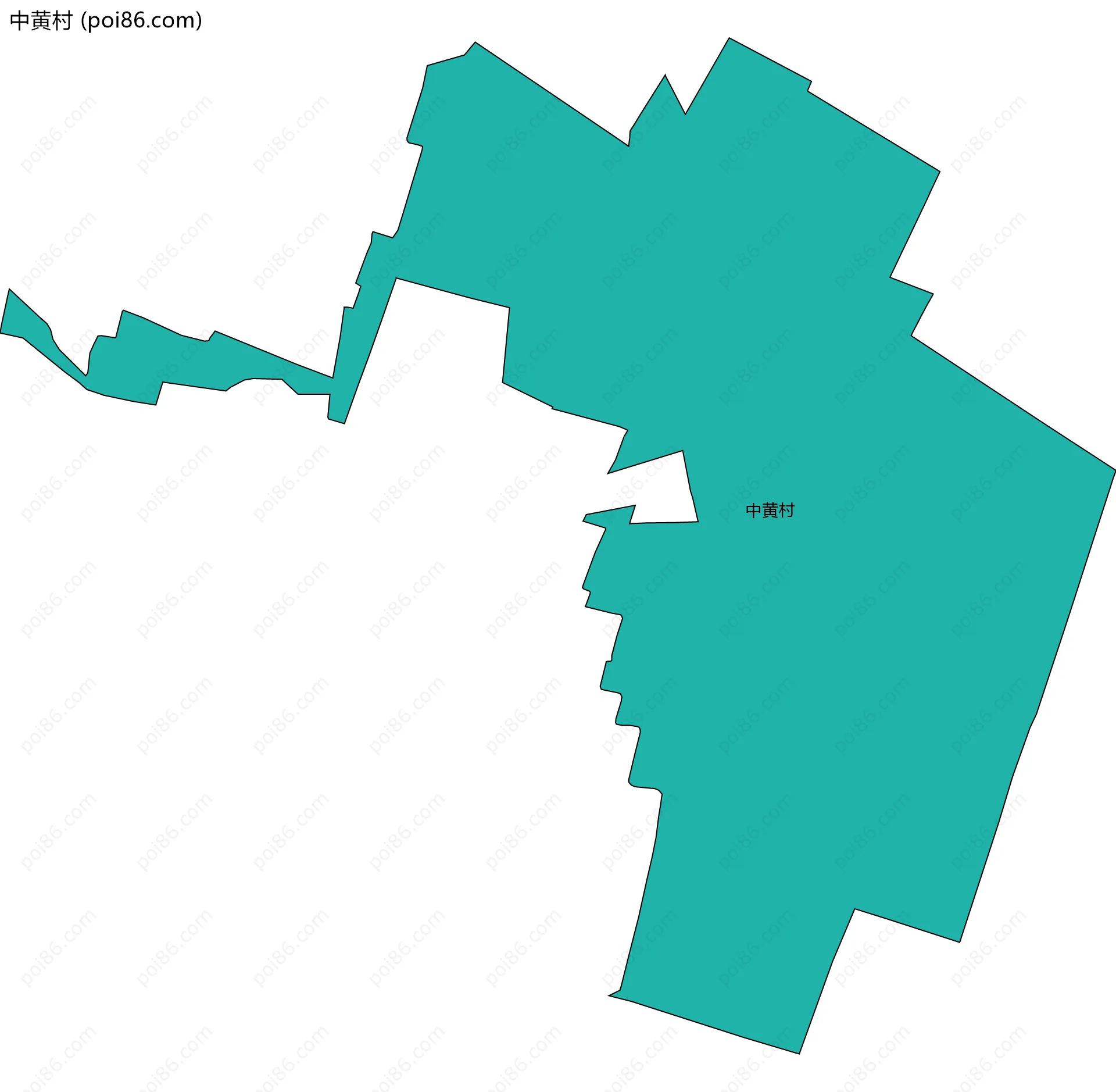 中黄村边界地图