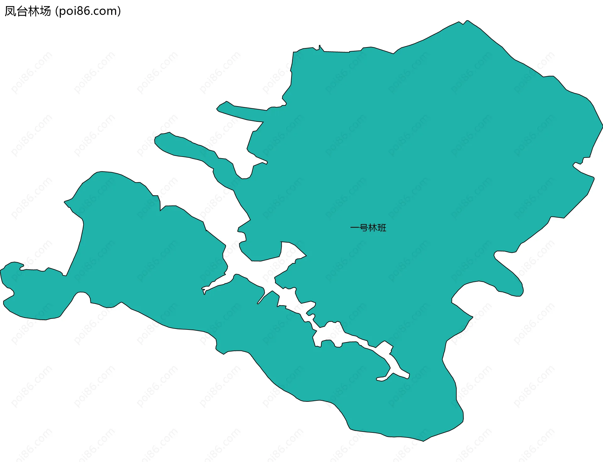 凤台林场边界地图(五级行政区划)