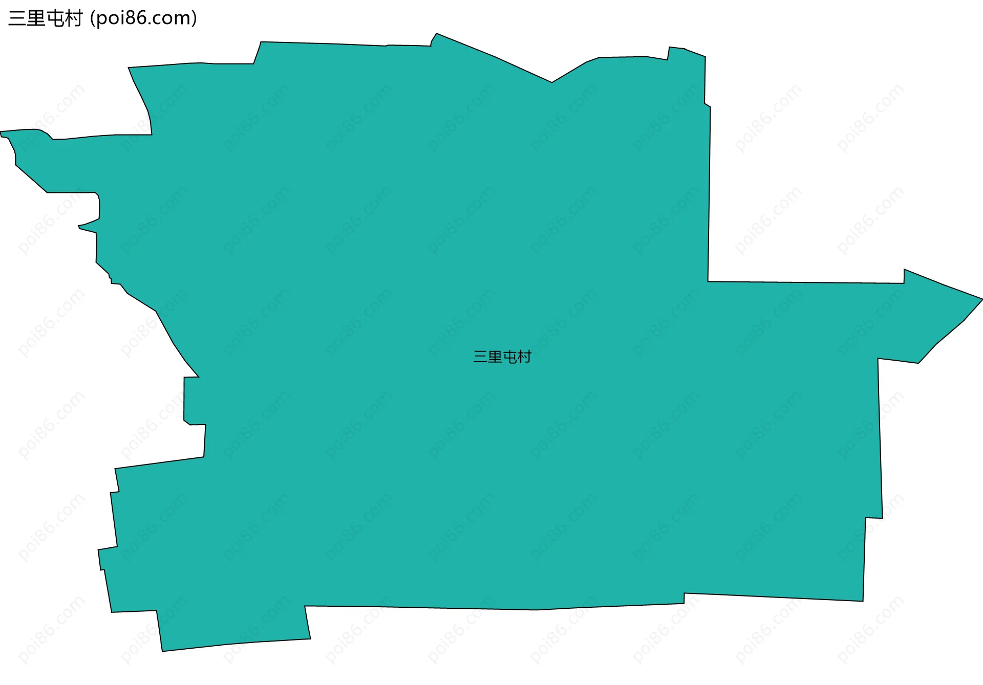 三里屯村边界地图