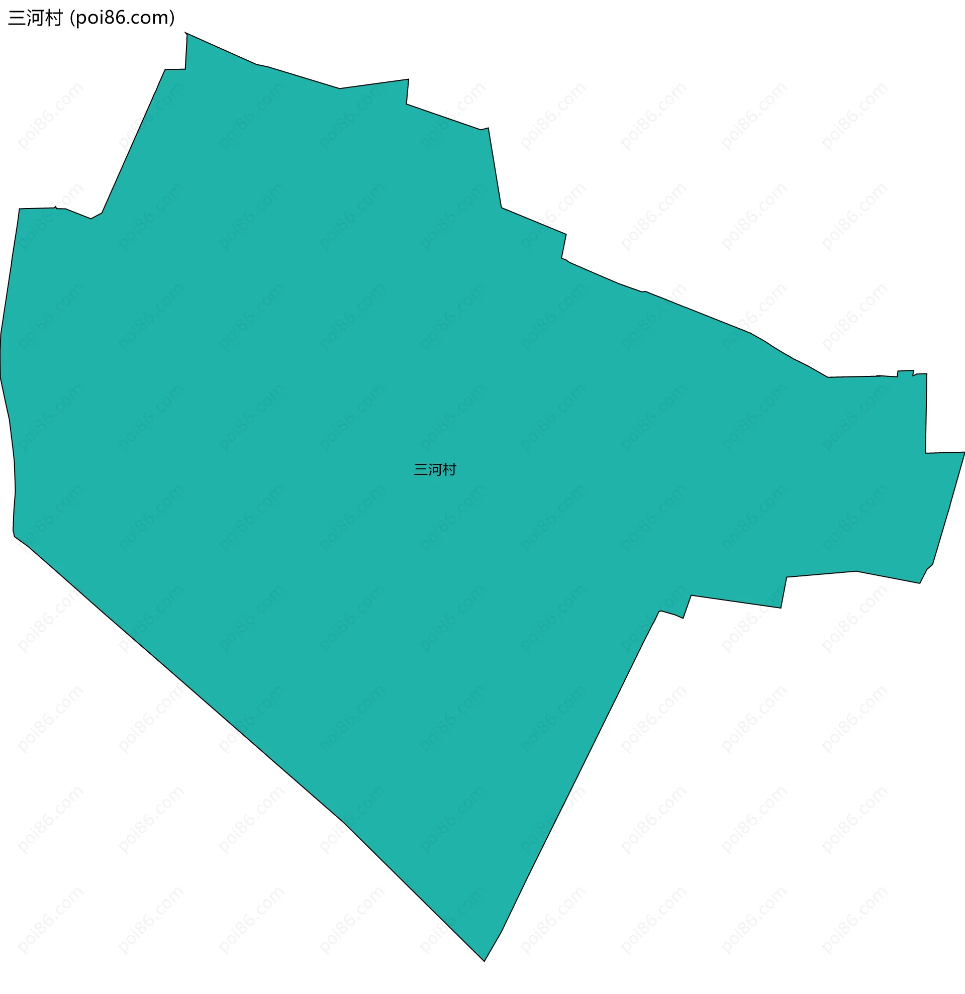 三河村边界地图