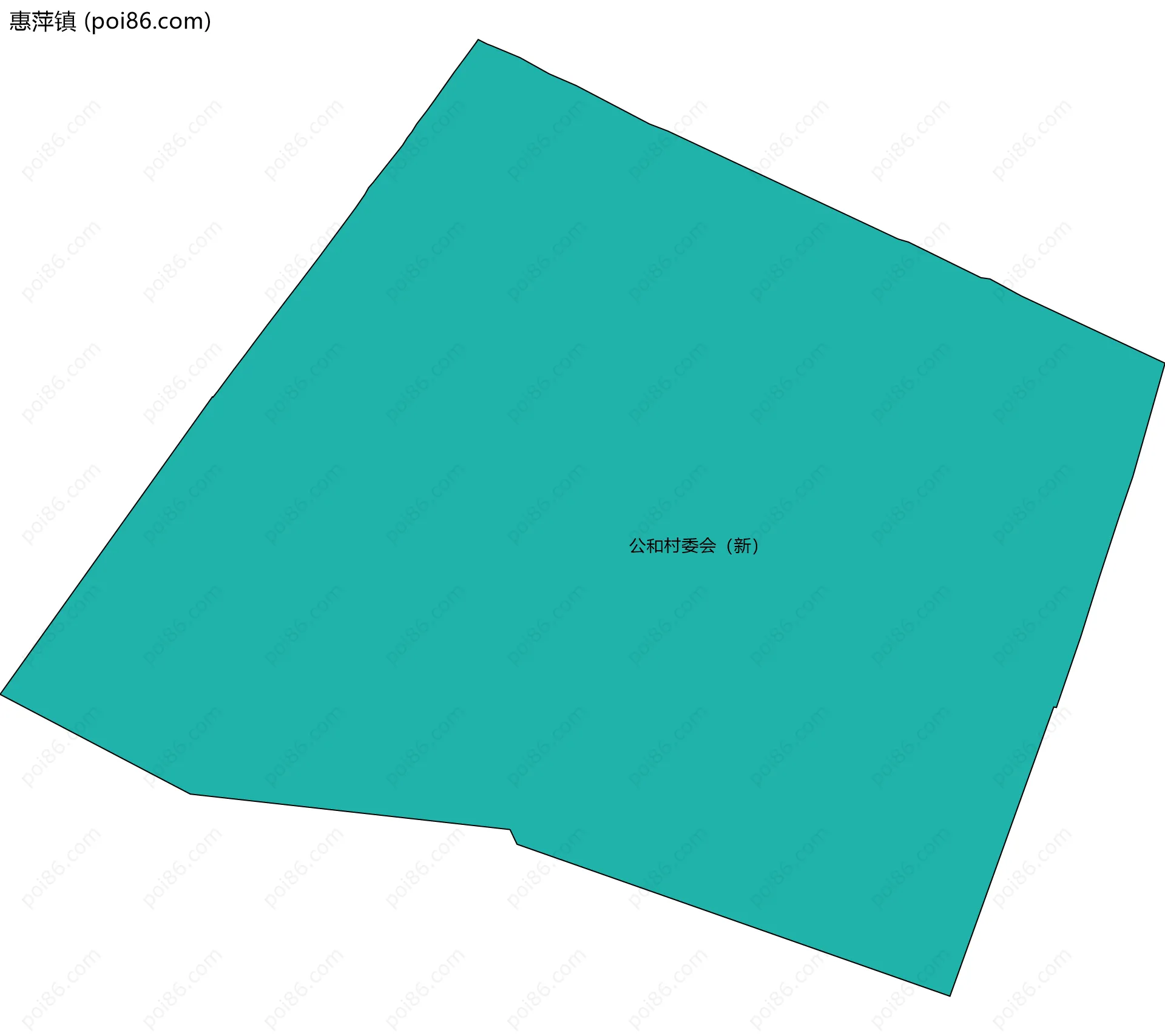 惠萍镇边界地图(五级行政区划)