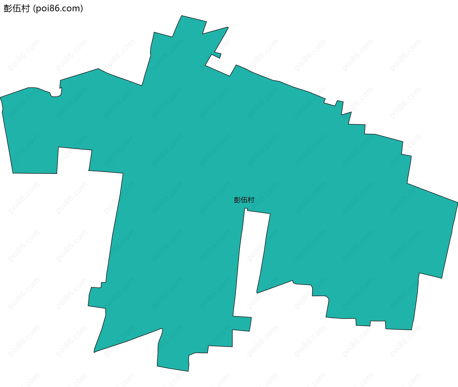 彭伍村边界地图
