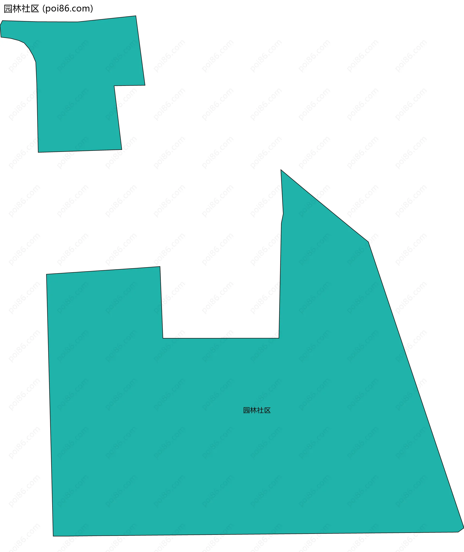 园林社区边界地图