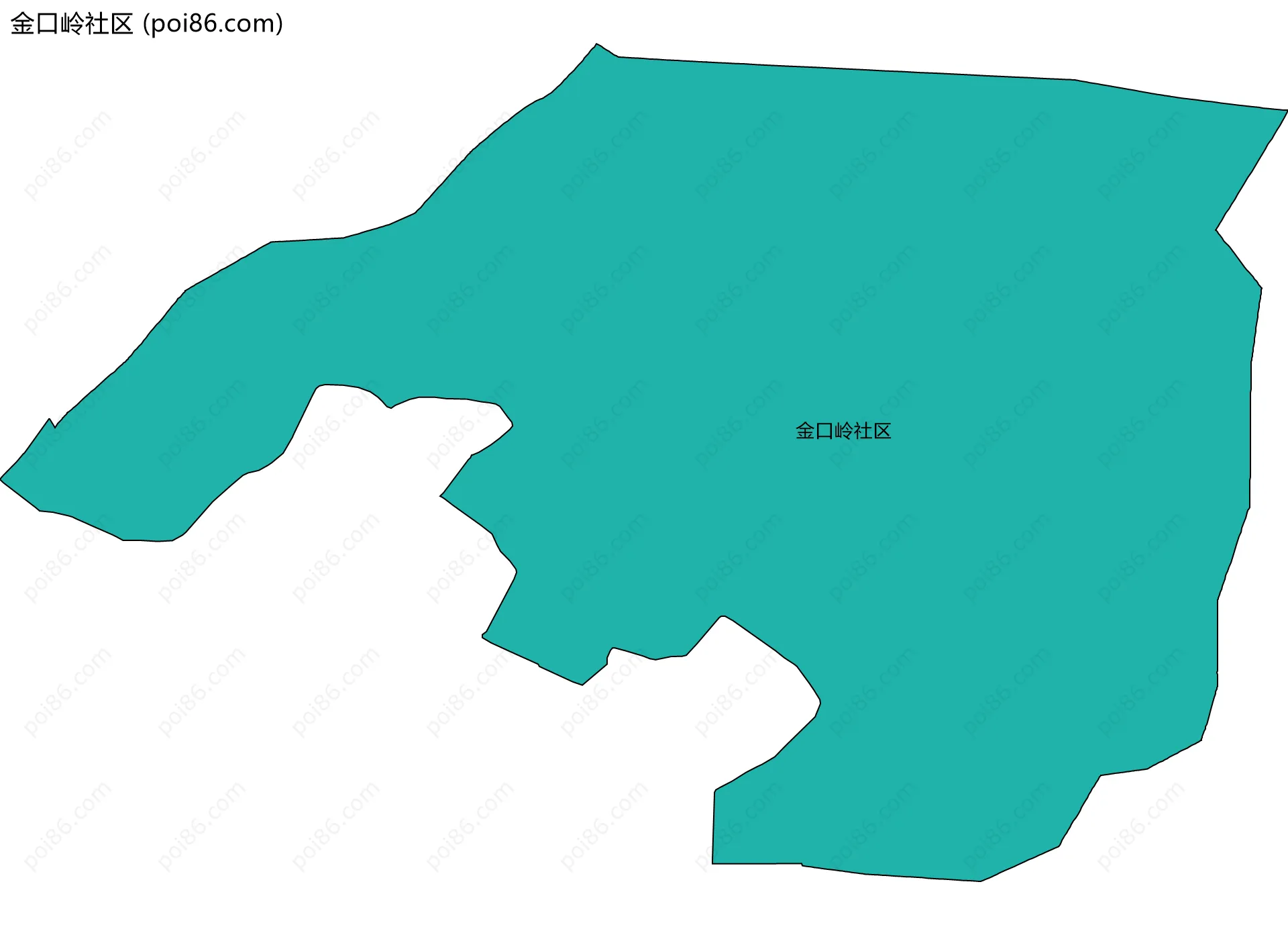 金口岭社区边界地图(五级行政区划)