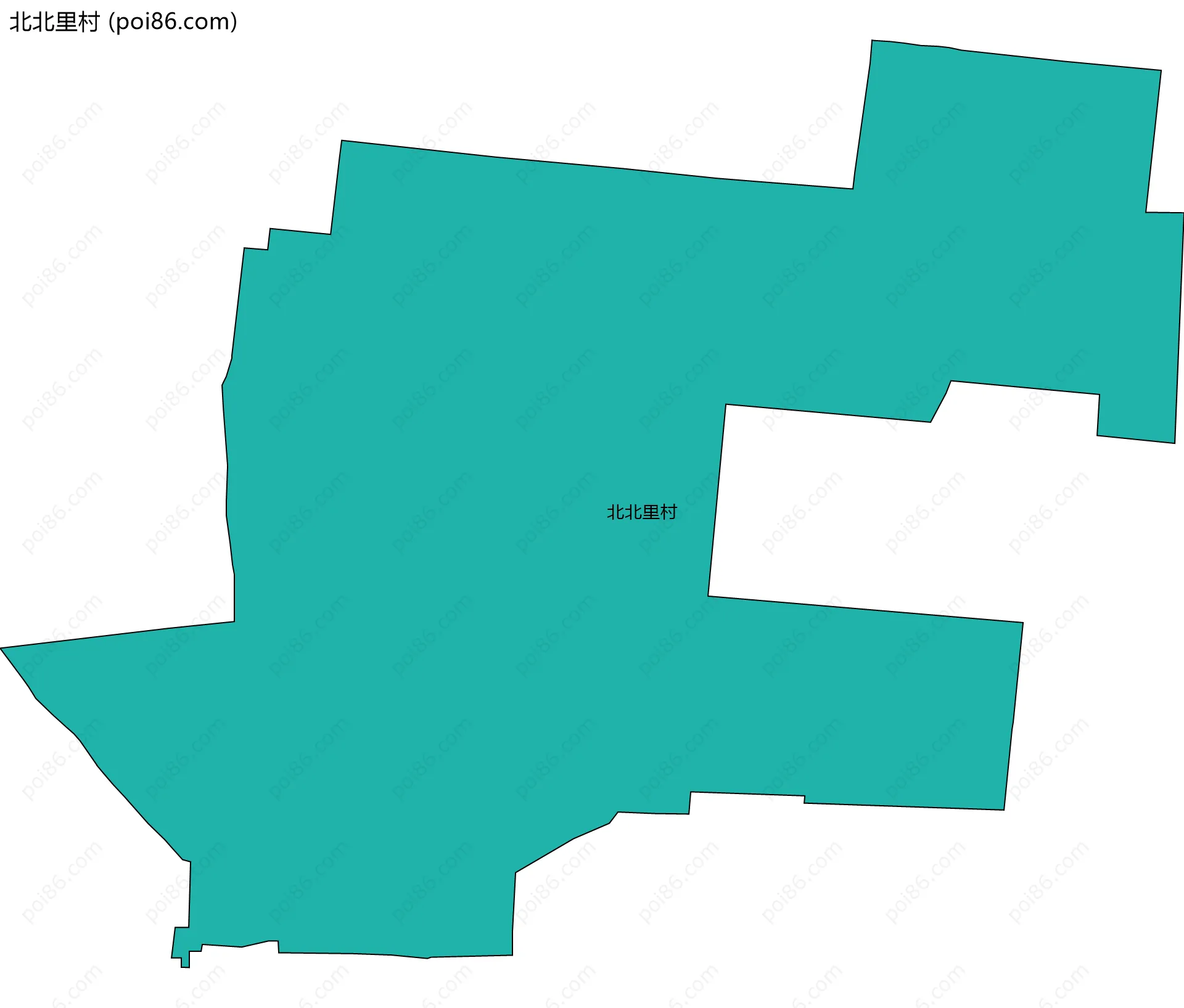北北里村边界地图