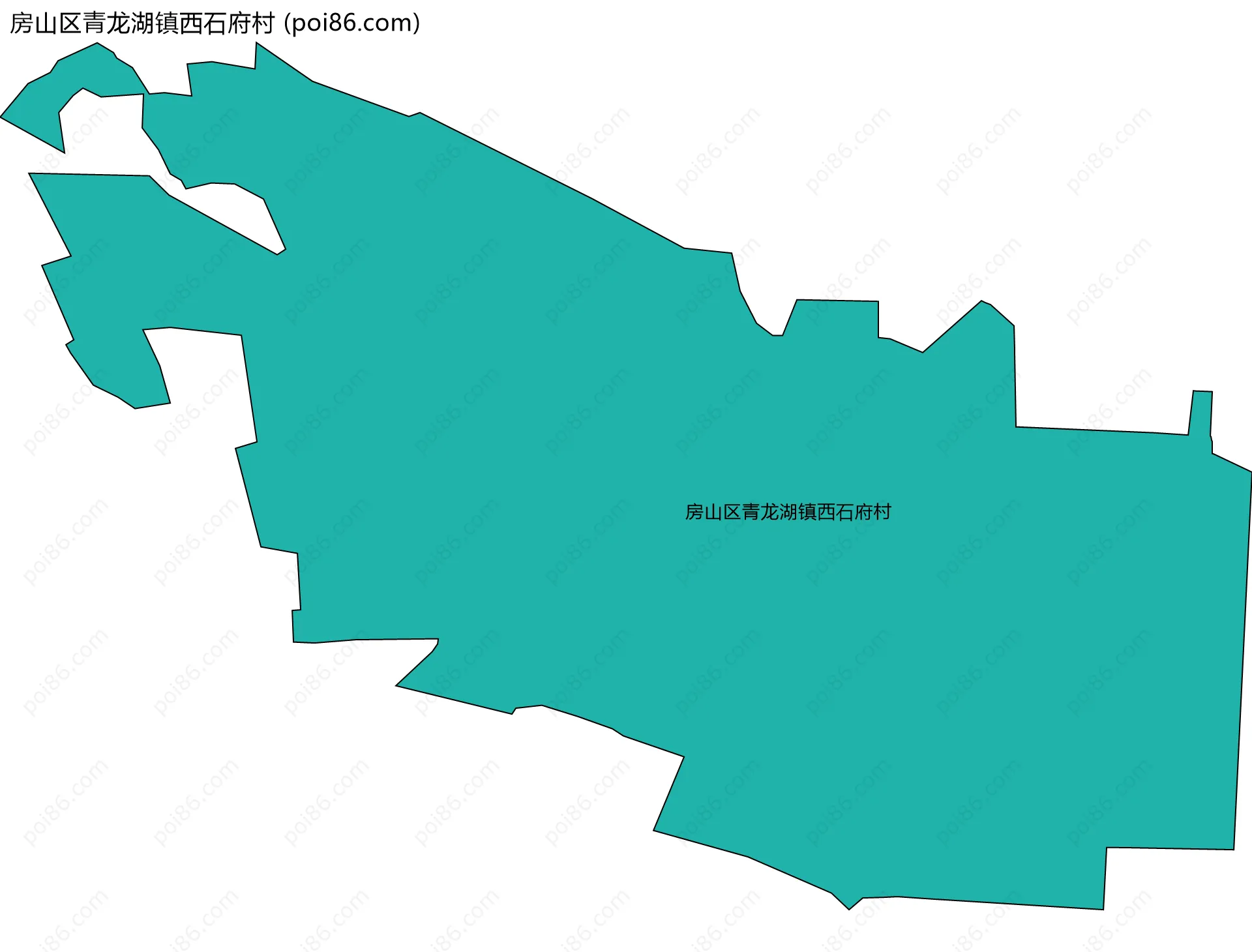 房山区青龙湖镇西石府村边界地图