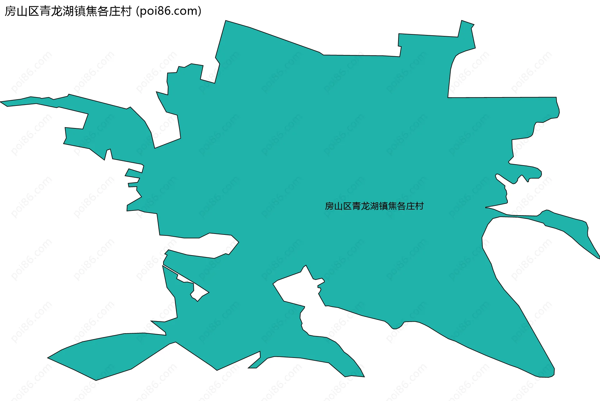 房山区青龙湖镇焦各庄村边界地图