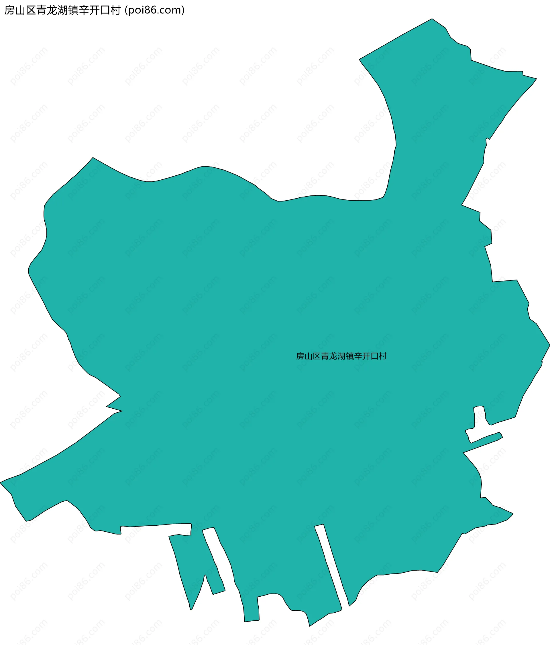房山区青龙湖镇辛开口村边界地图