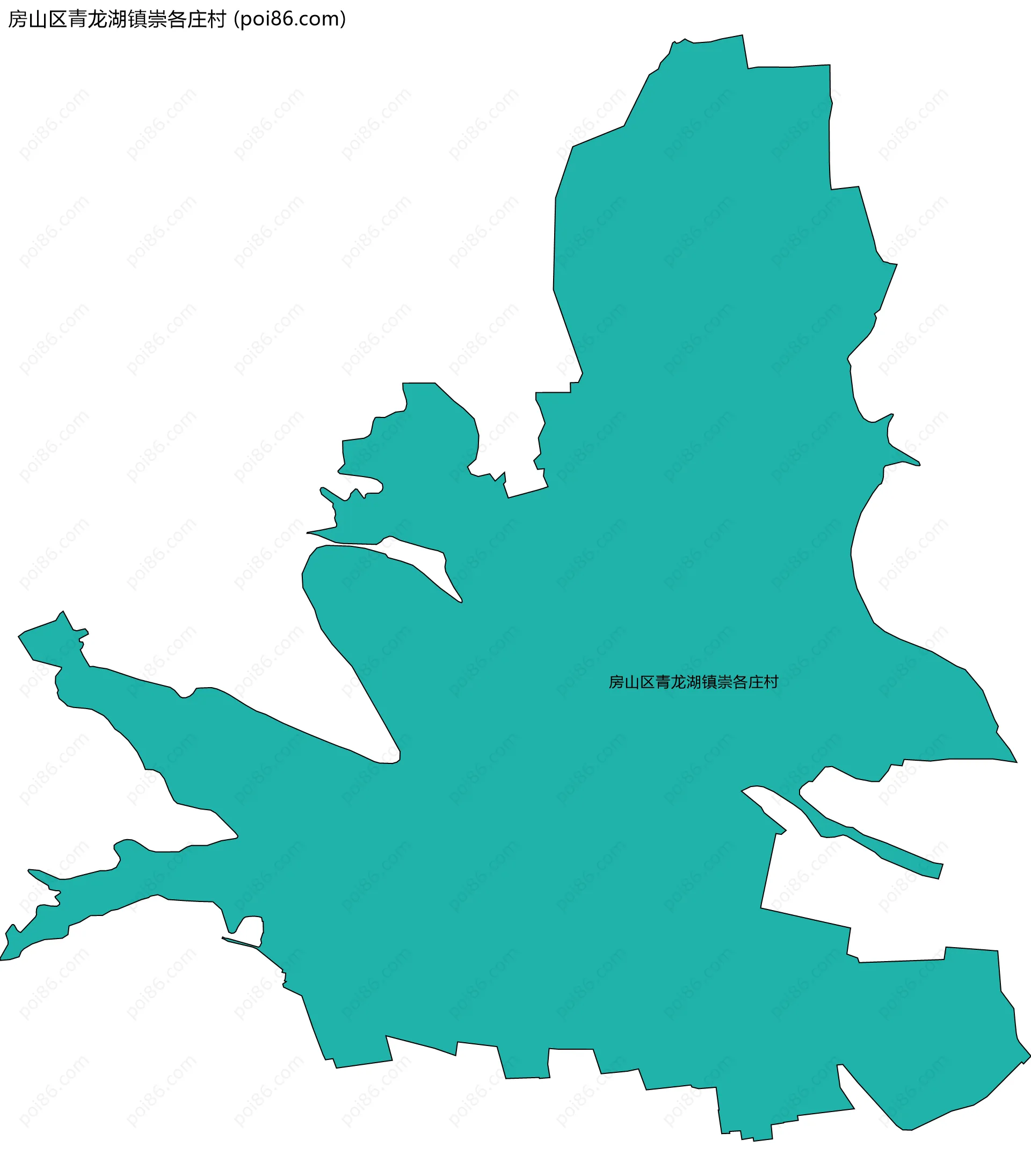 房山区青龙湖镇崇各庄村边界地图