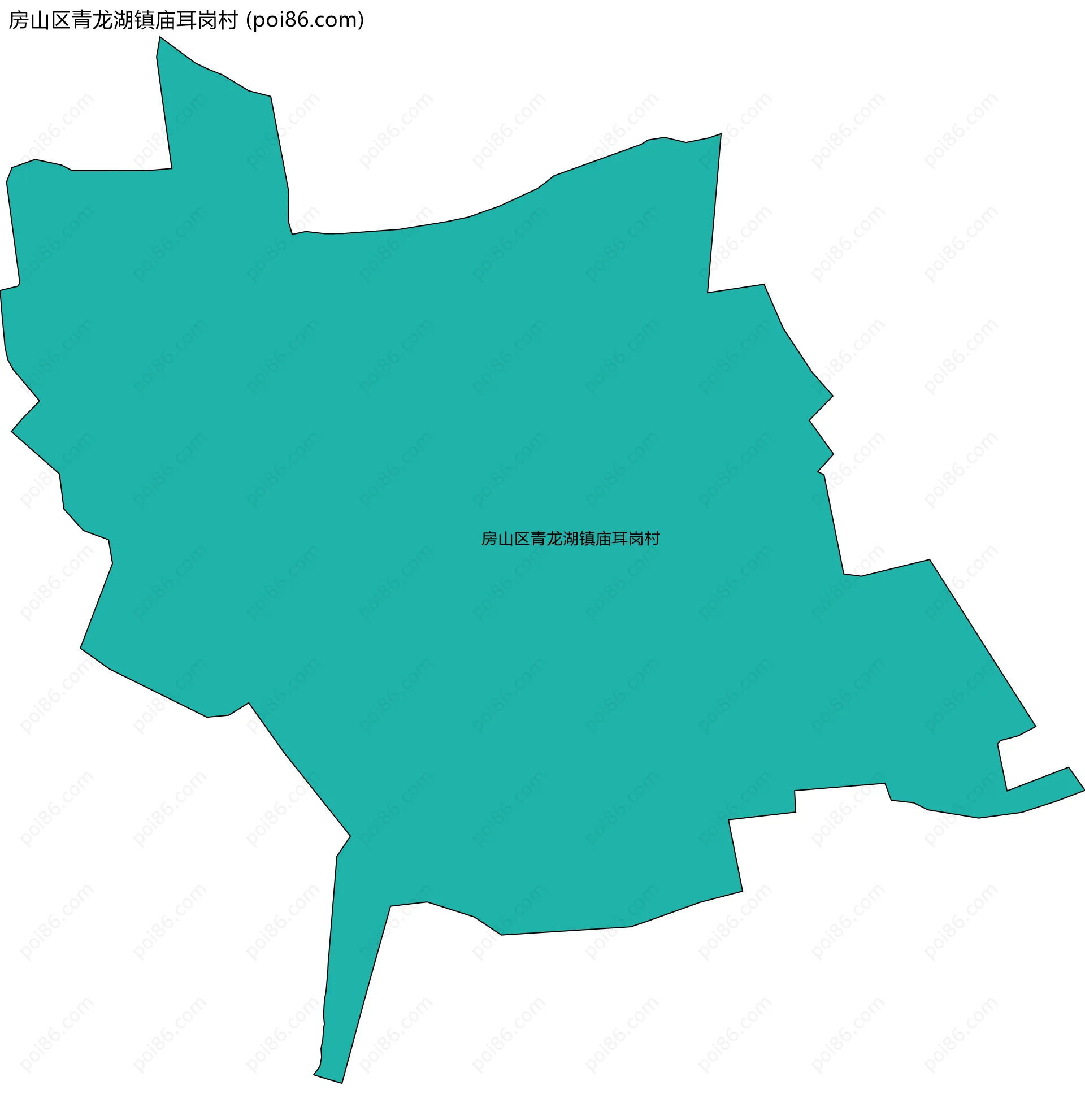 房山区青龙湖镇庙耳岗村边界地图