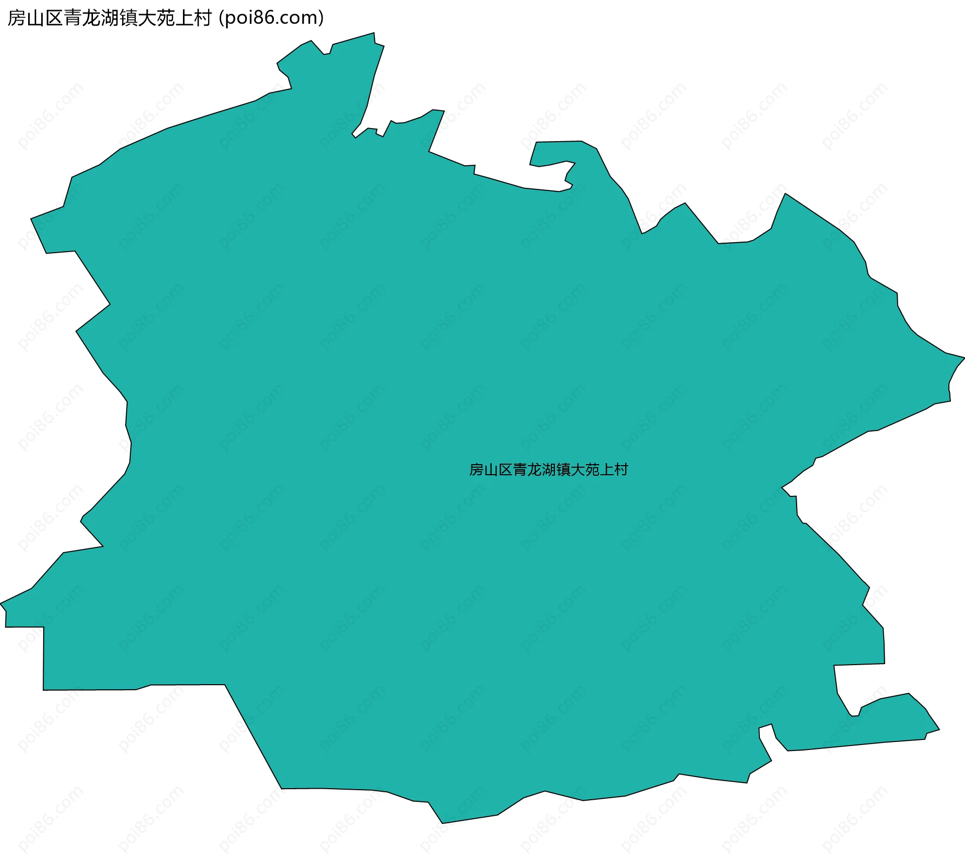 房山区青龙湖镇大苑上村边界地图