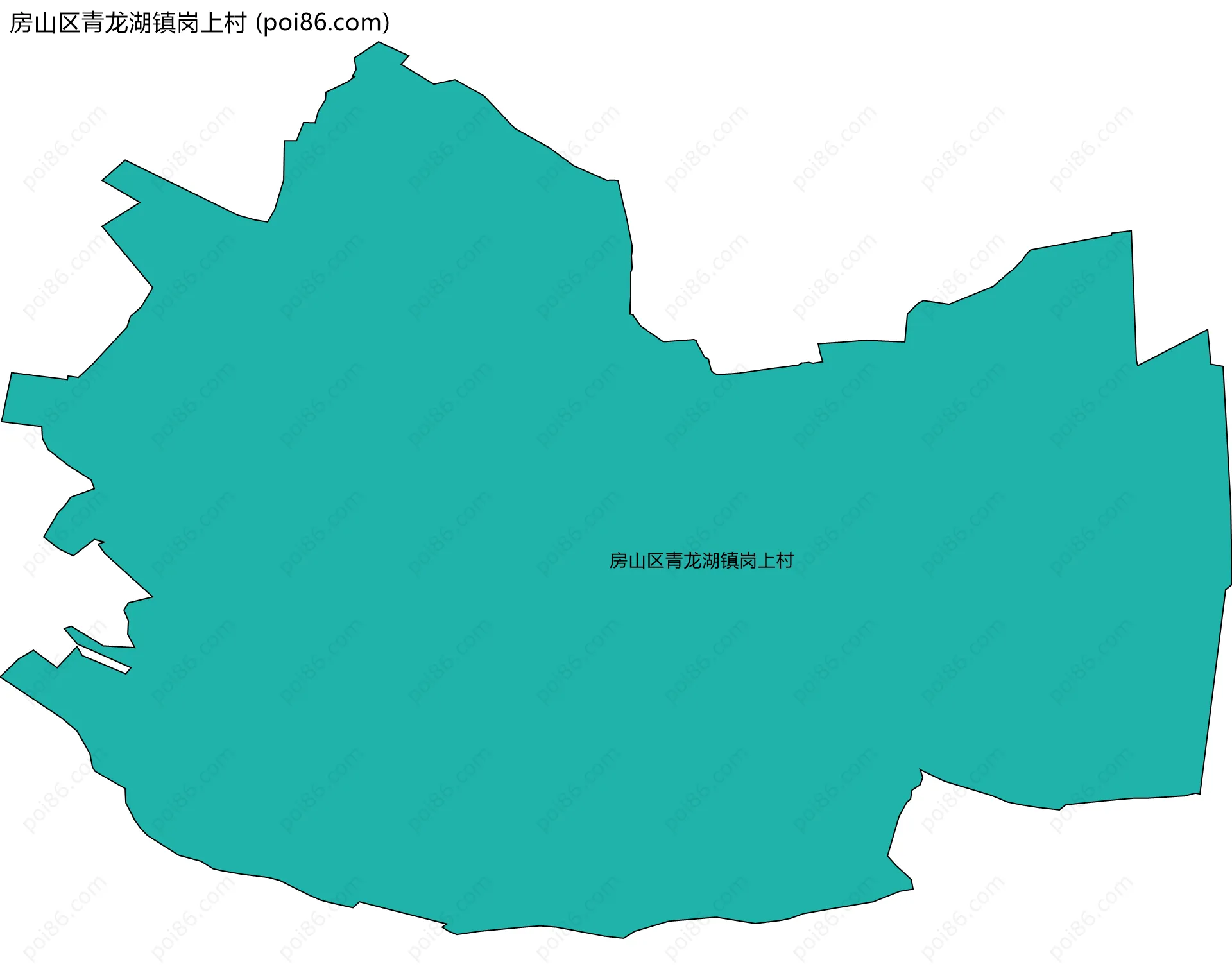 房山区青龙湖镇岗上村边界地图