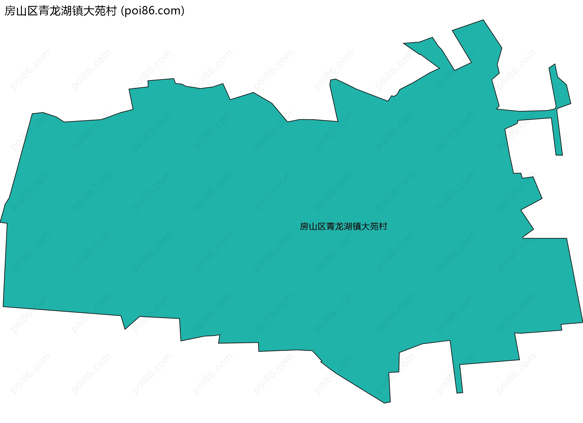 房山区青龙湖镇大苑村边界地图