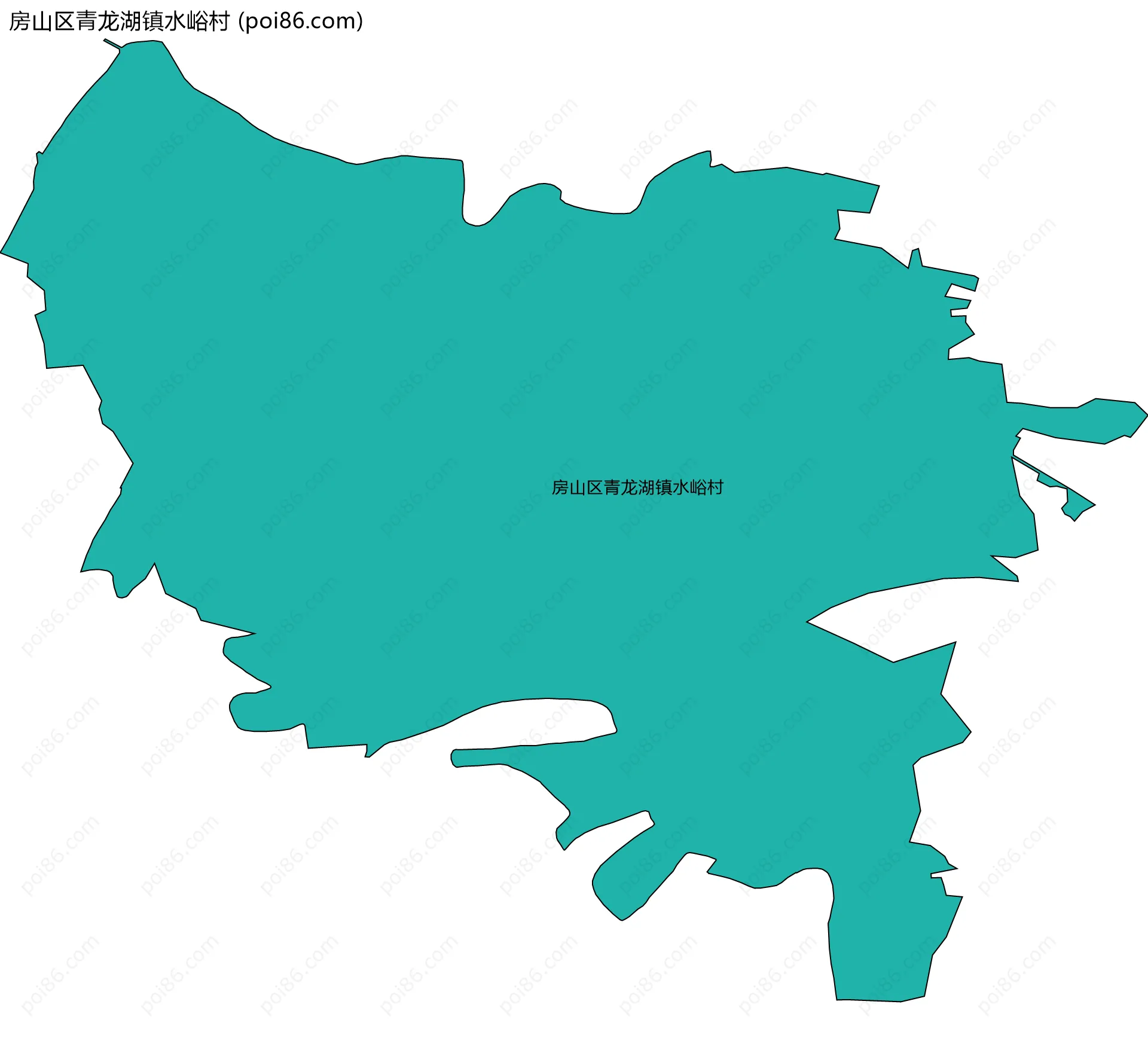 房山区青龙湖镇水峪村边界地图