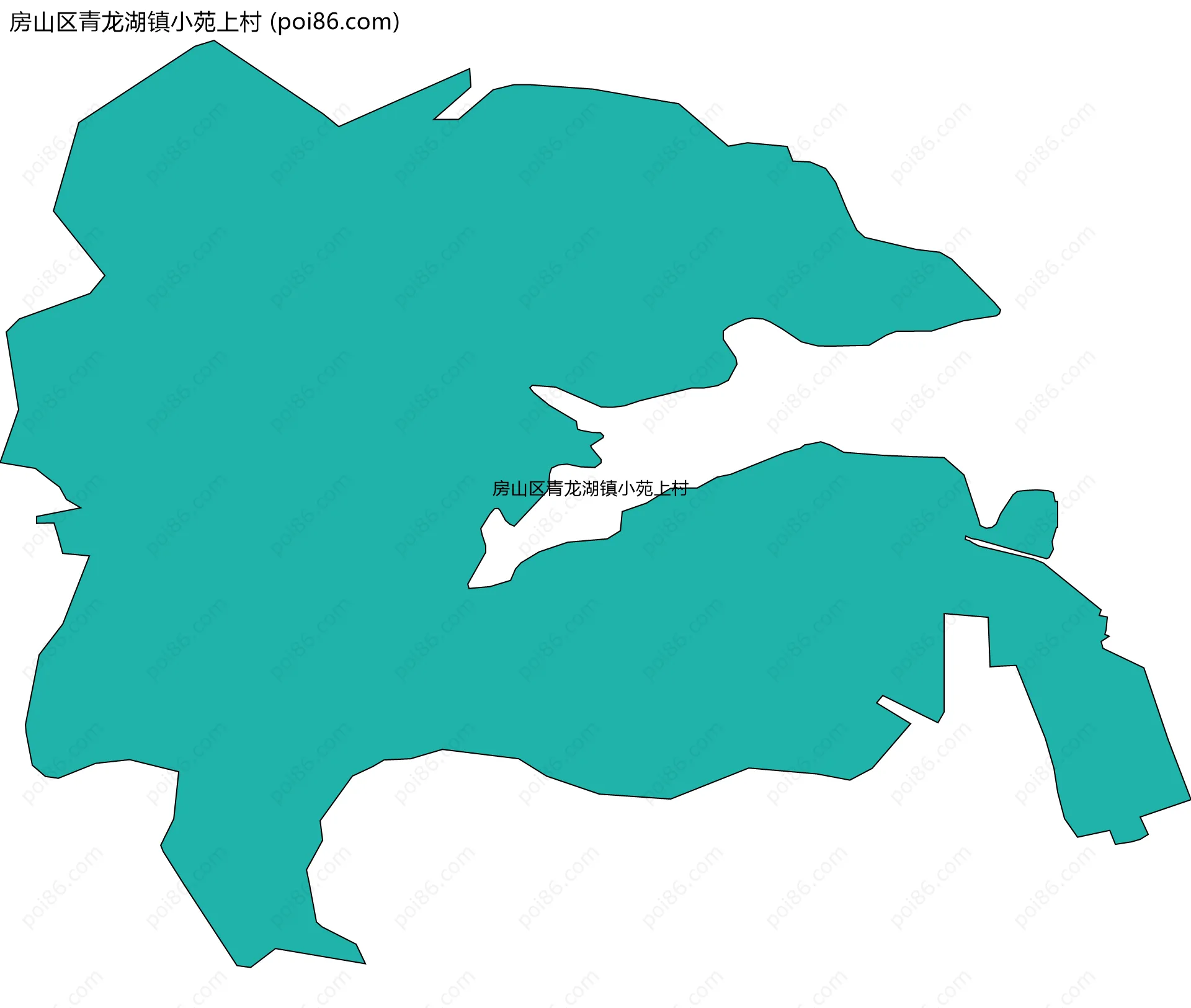 房山区青龙湖镇小苑上村边界地图