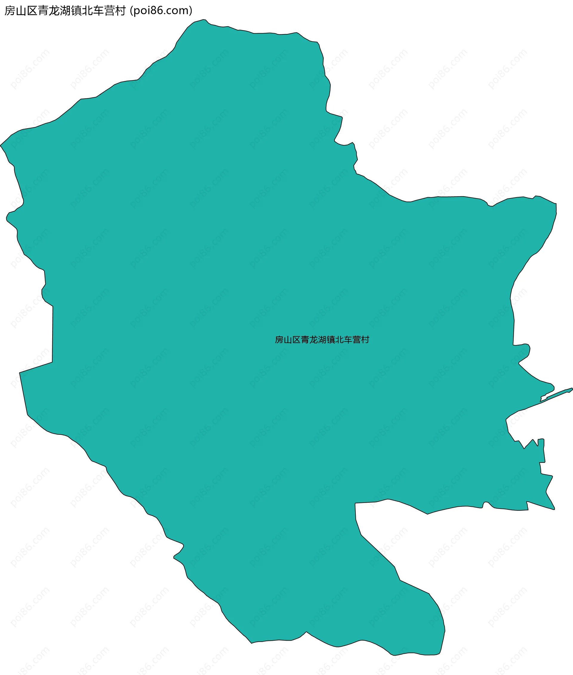 房山区青龙湖镇北车营村边界地图